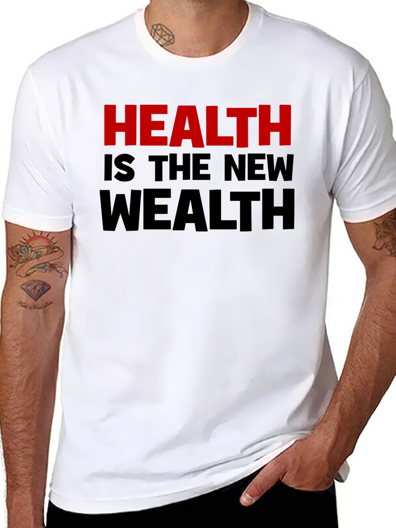 Black Health is the New Wealth Graphic T-Shirt view 8
