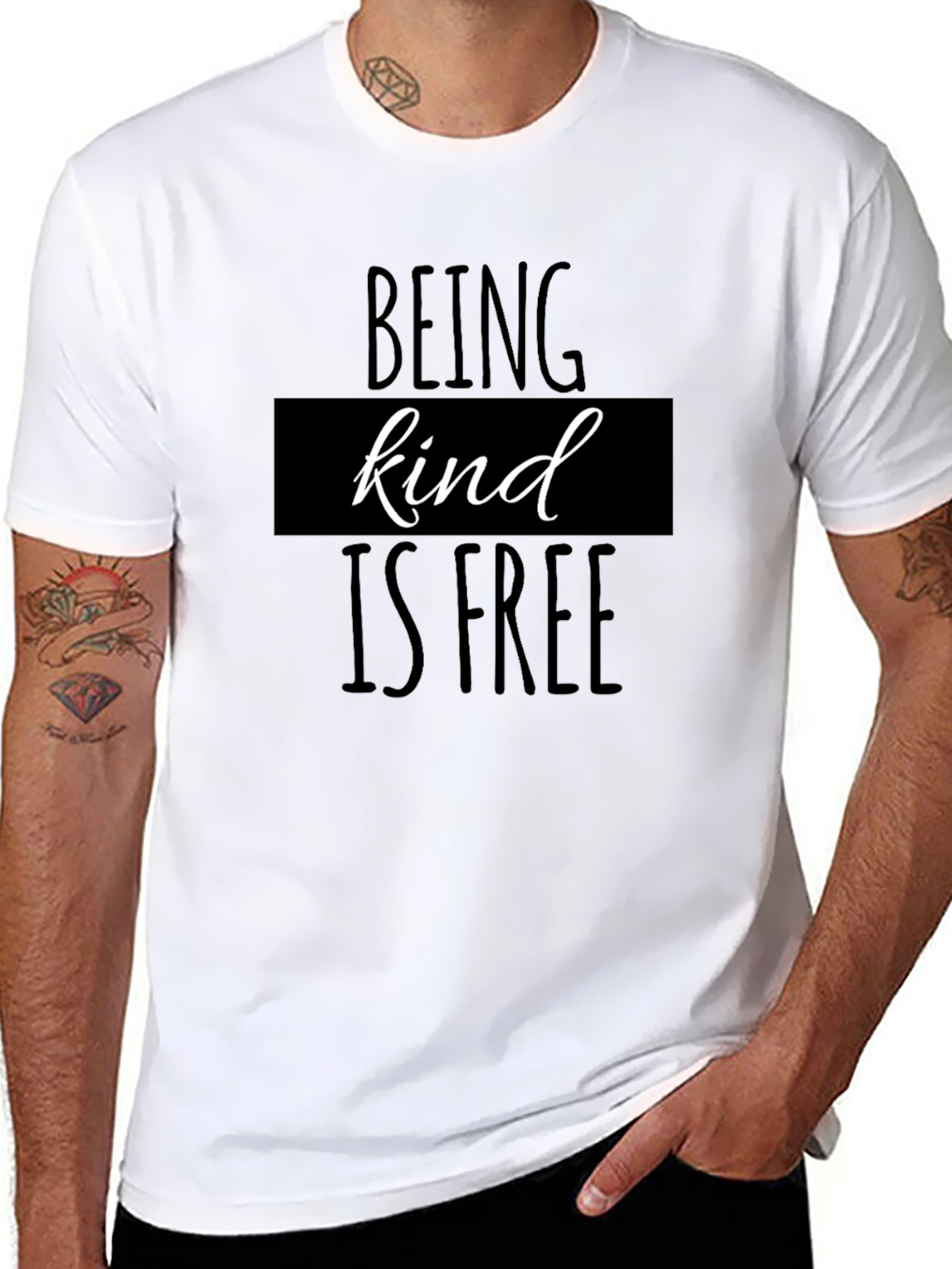 Black Kindness T-Shirt: Black Tee with Positive Message view 8