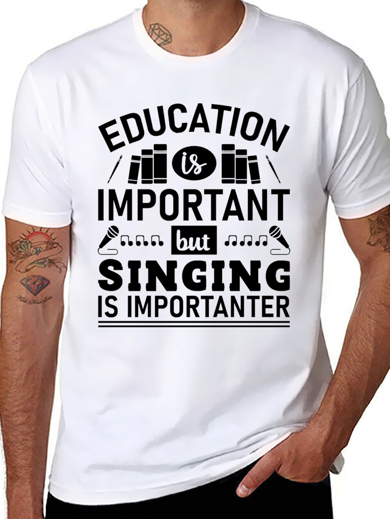 Black Education Singing Humor Graphic Tee view 8
