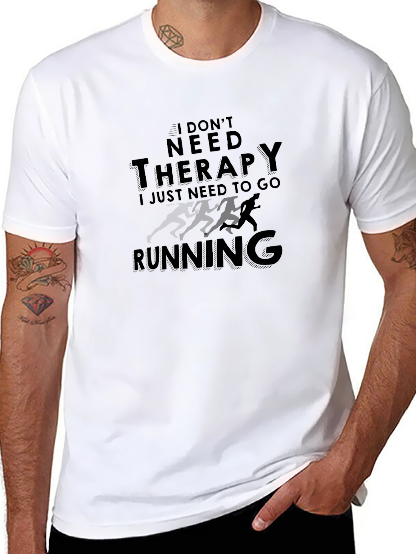 Black Therapy Running Graphic Tee view 8