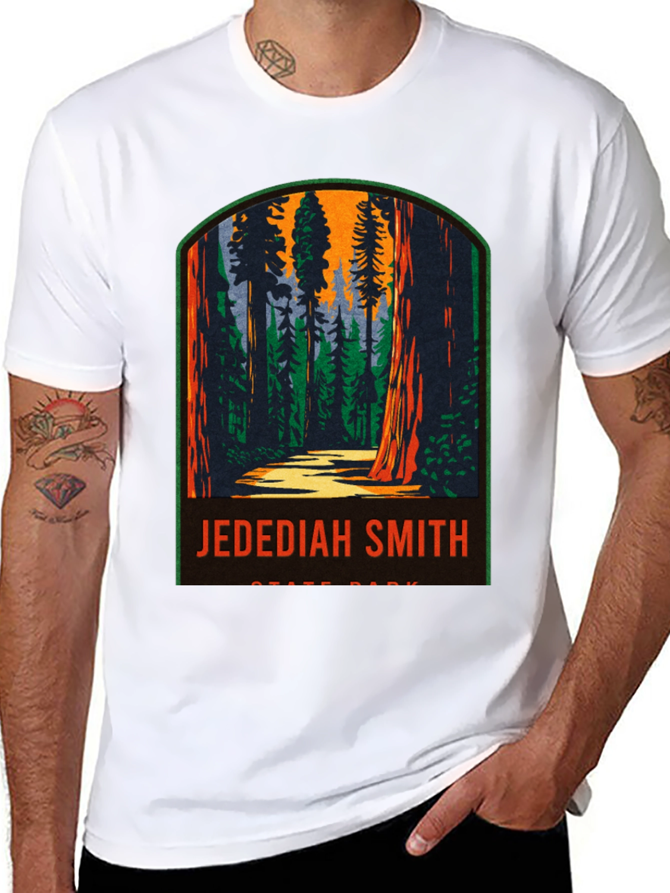 Black Jedediah Smith State Park T-Shirt view 8