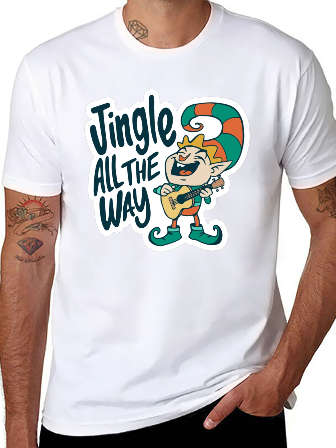 Black Jingle All The Way Elf T-Shirt view 8