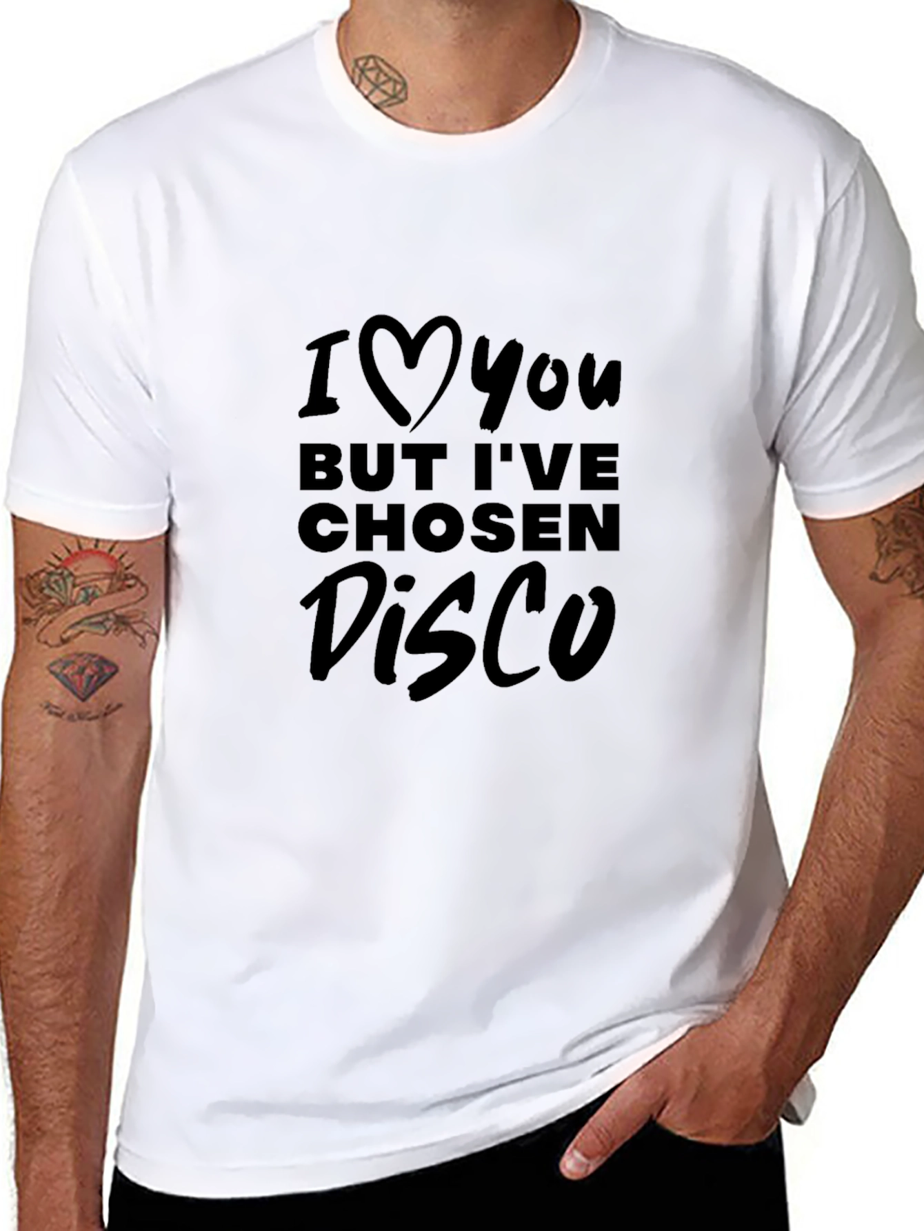 Black I Love You But Disco T-Shirt view 8