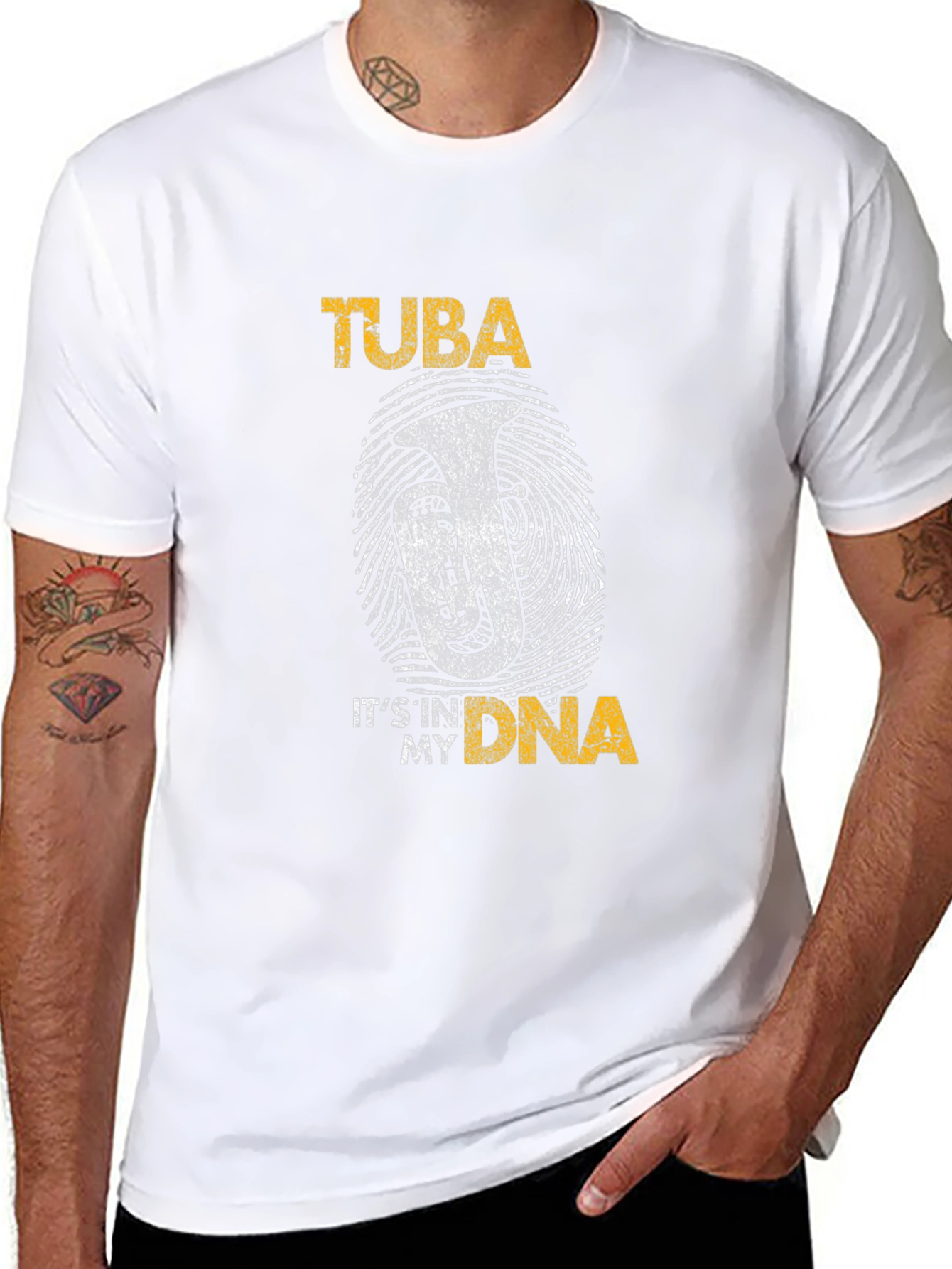 Black Tuba DNA Graphic T-Shirt - Musician's Tee view 8