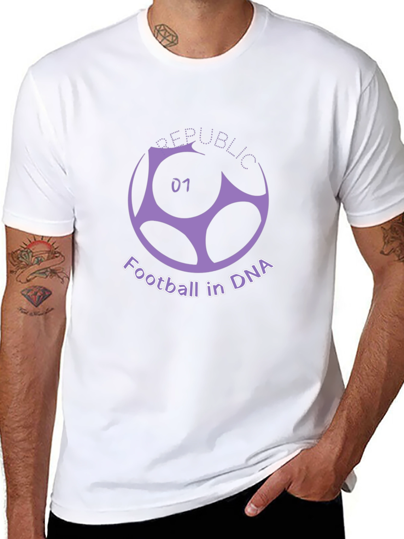 Black Republic Football in DNA Graphic Tee view 8