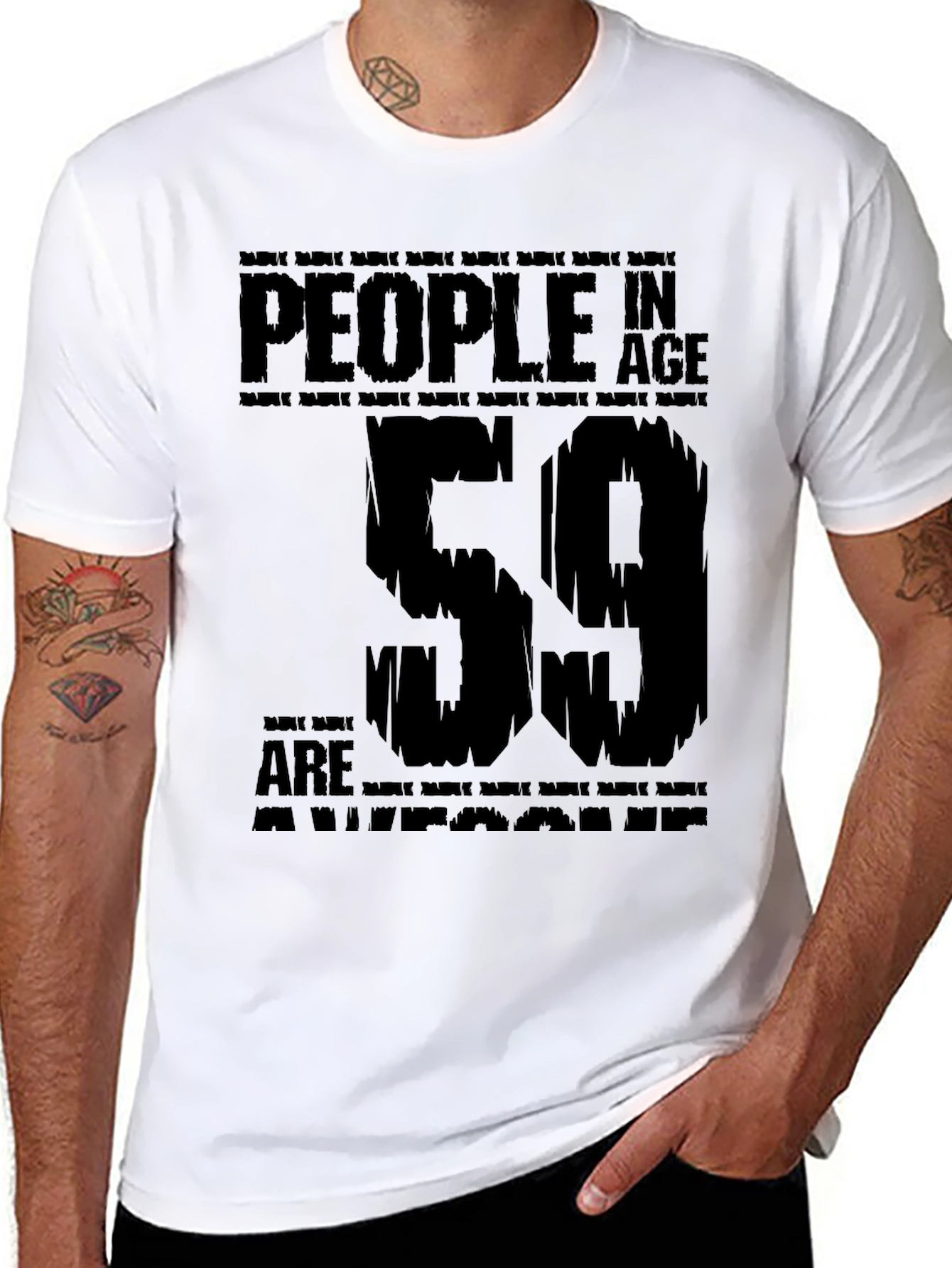Black People in Age 59 are Awesome T-Shirt view 8