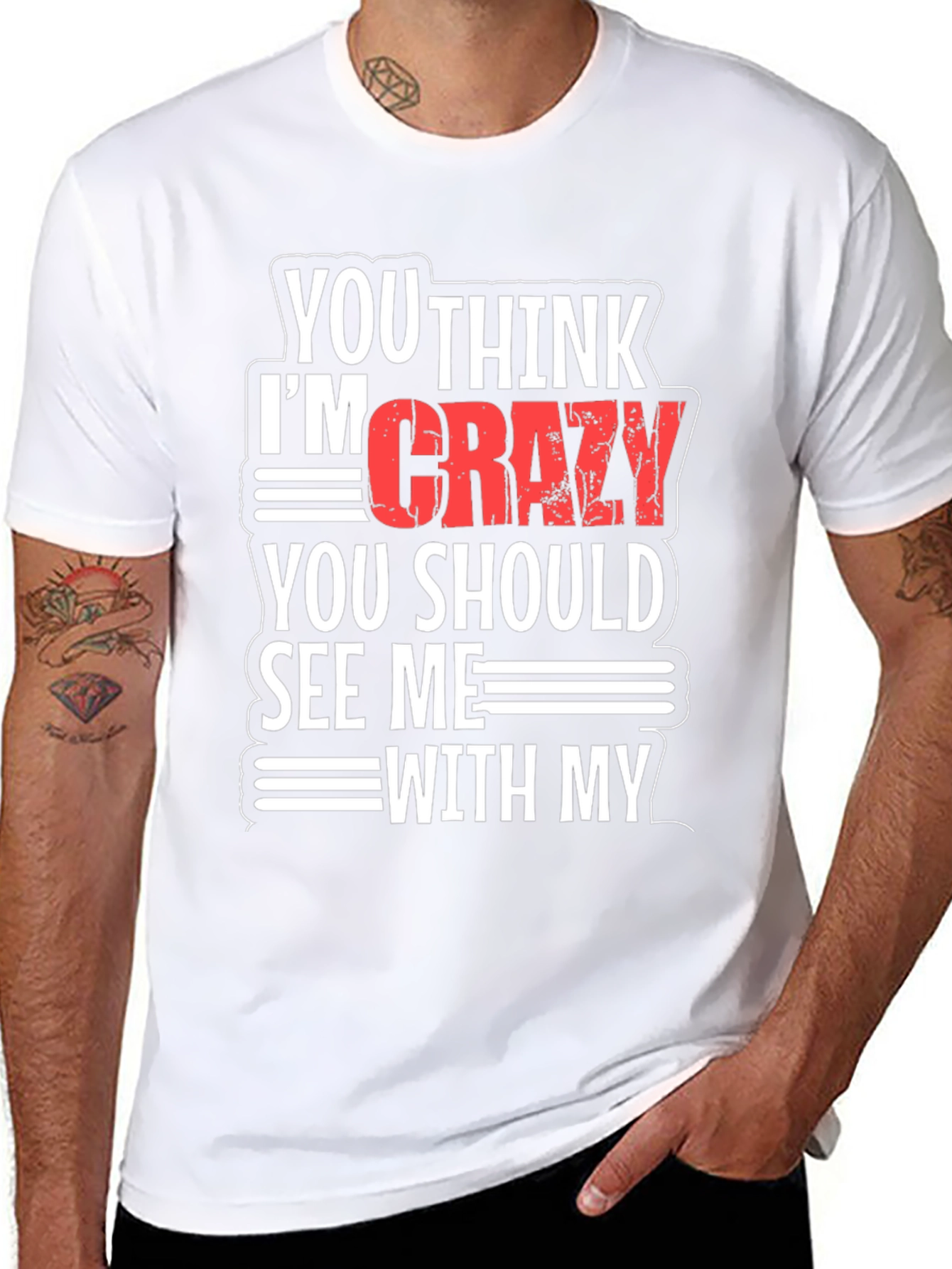 Black Funny Crazy Graphic T-Shirt view 8