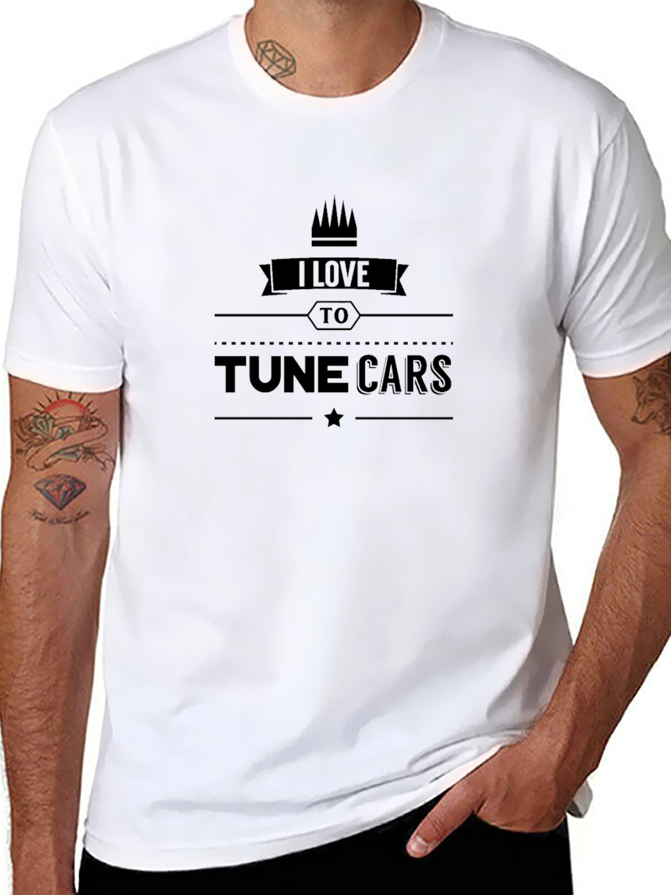 Black I Love To Tune Cars Black T-Shirt view 8