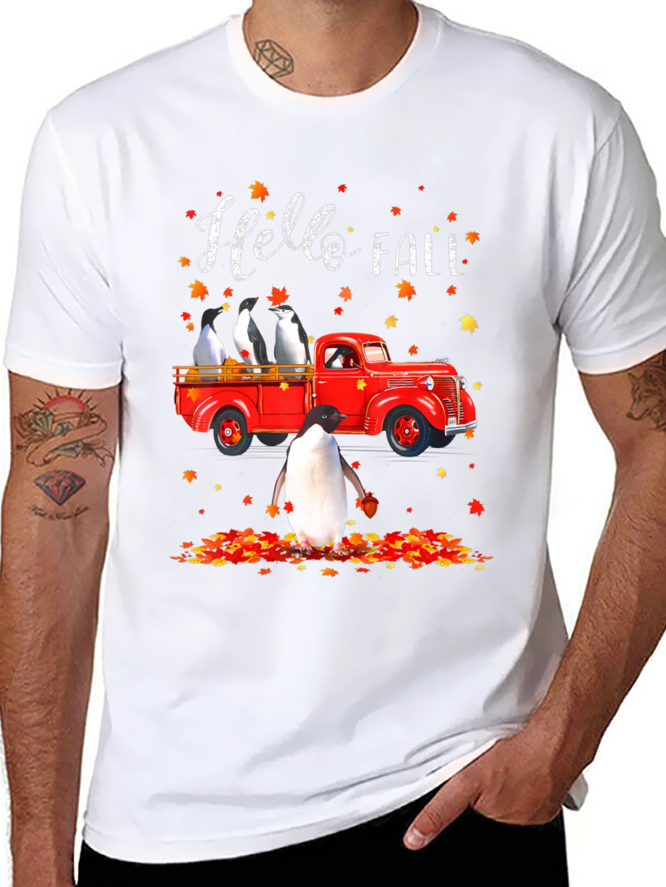 Black Penguin Fall Truck T-Shirt view 8