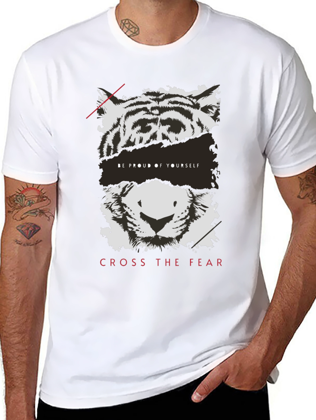 Black Tiger Graphic Tee - Be Proud, Cross Fear view 8