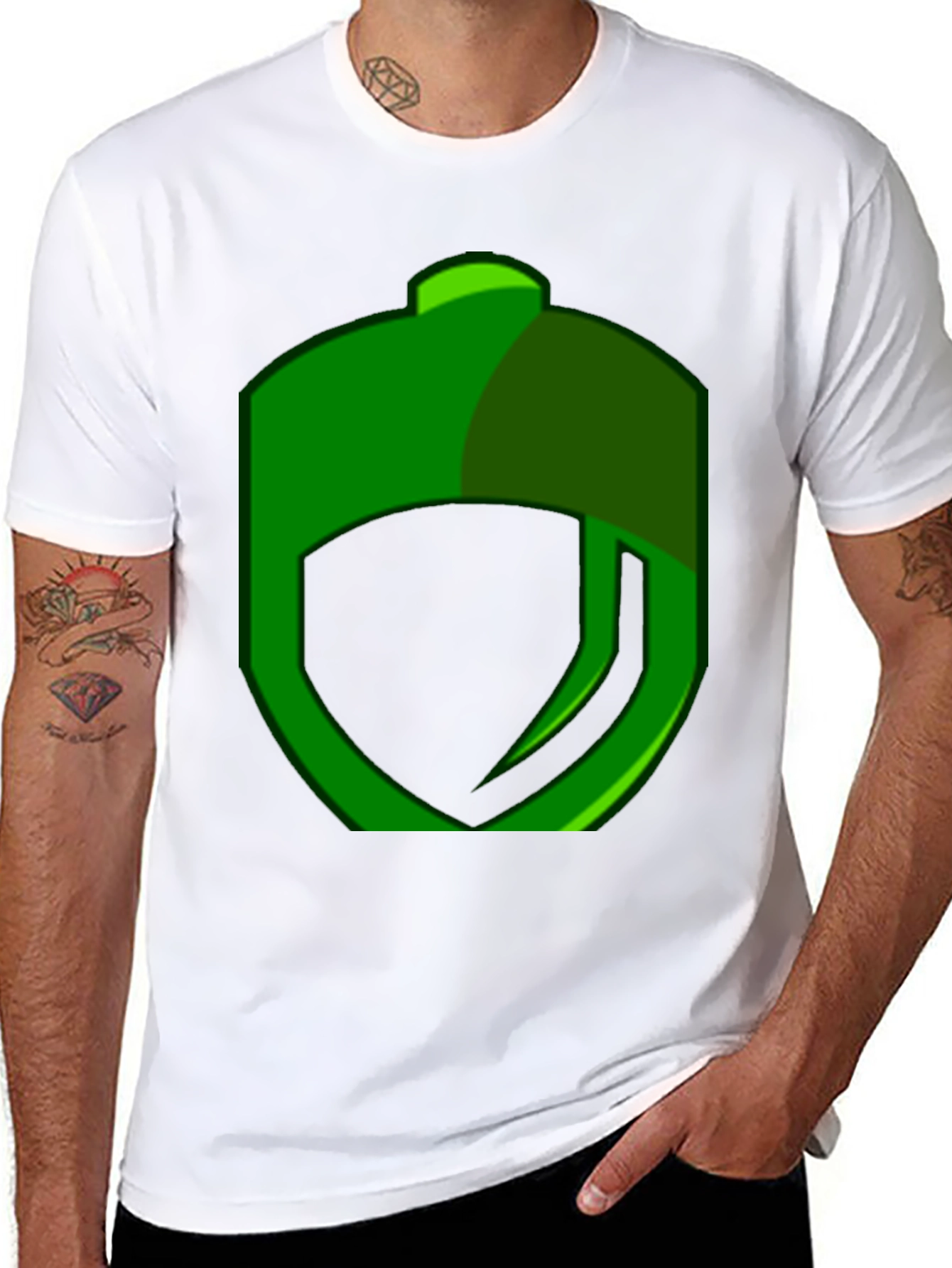 Black Green Logo Graphic T-Shirt view 8