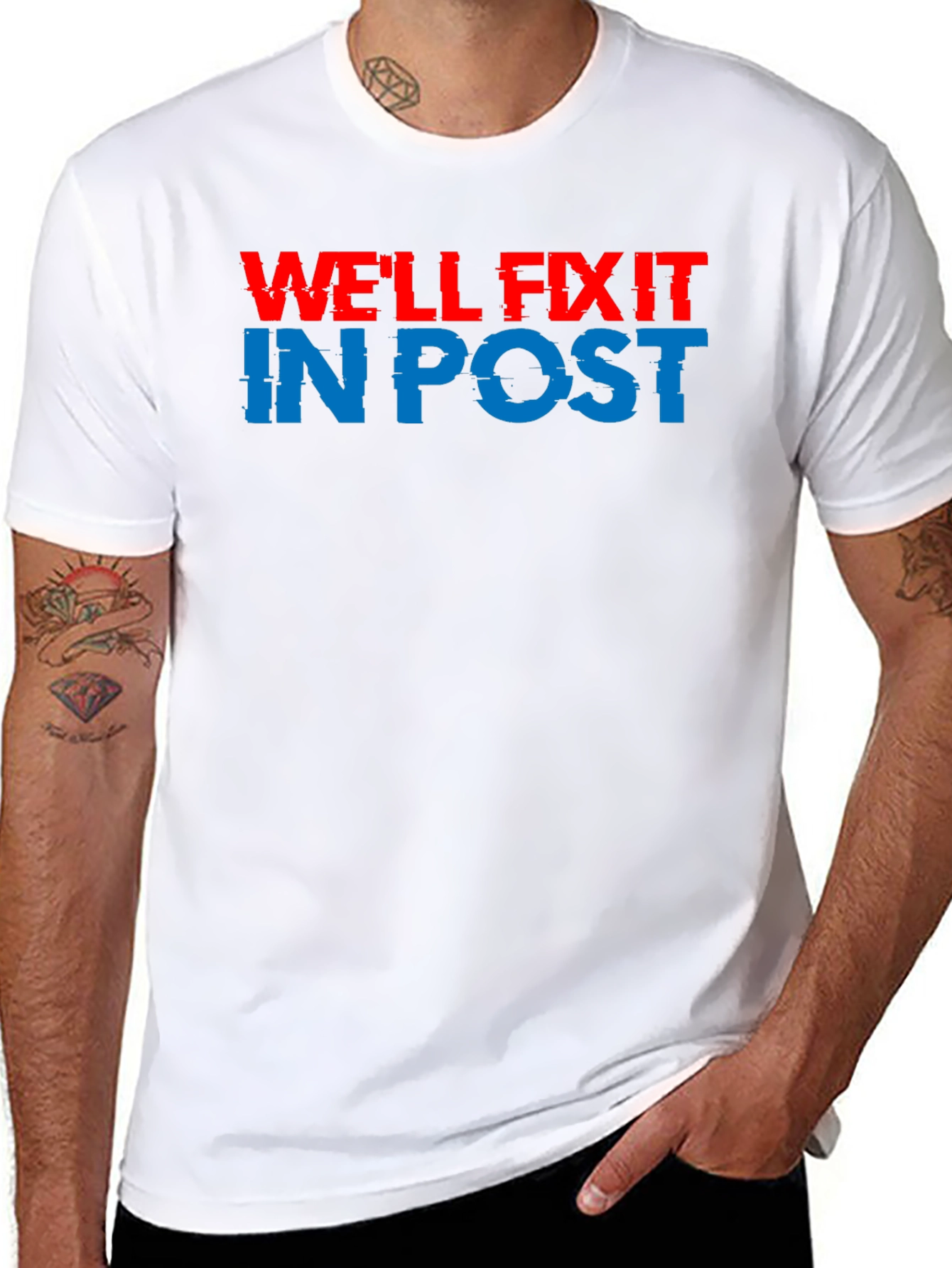 Black We'll Fix It In Post T-Shirt - Movie Editor Tee view 8