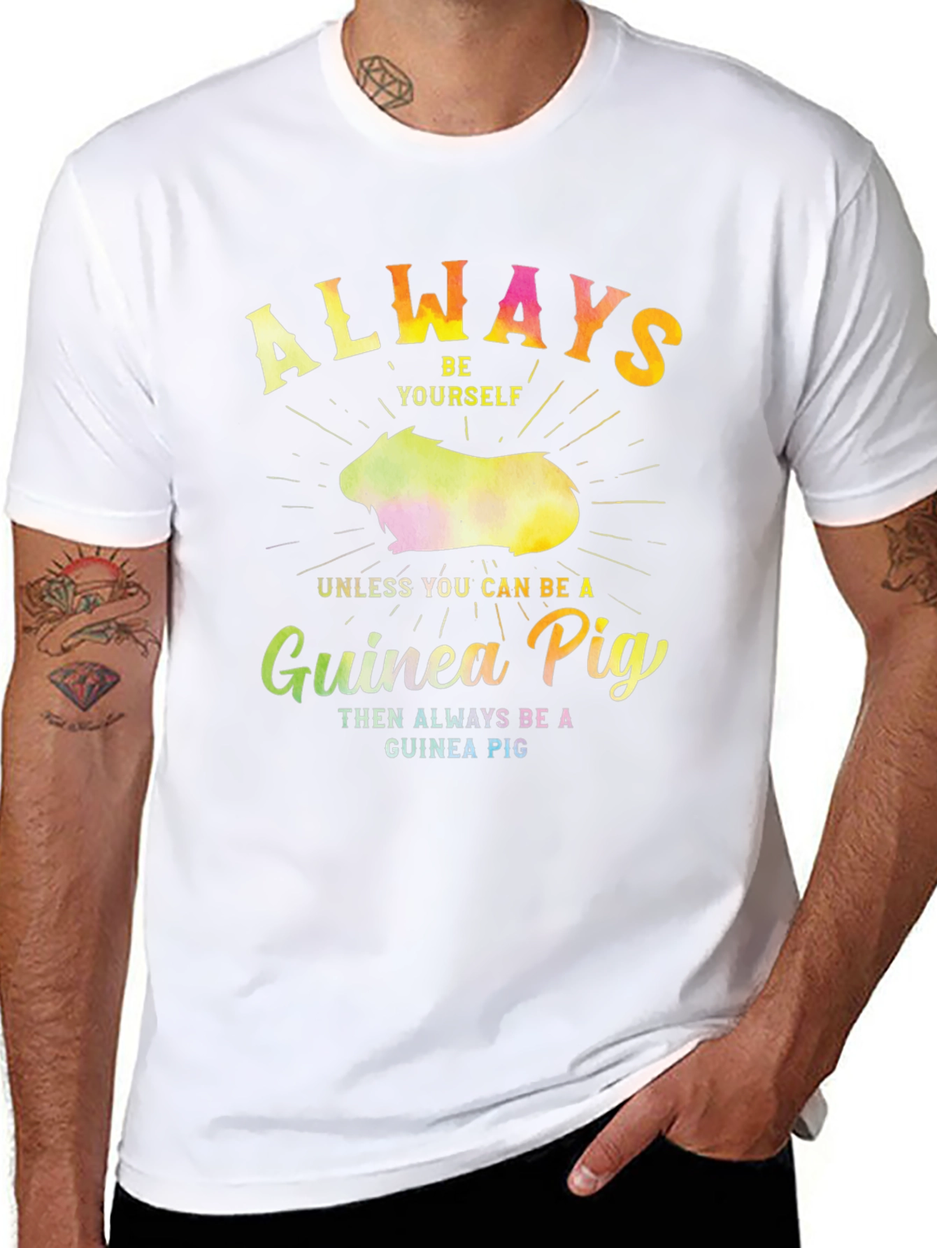 Black Always Be a Guinea Pig T-Shirt - Funny Novelty Tee view 8
