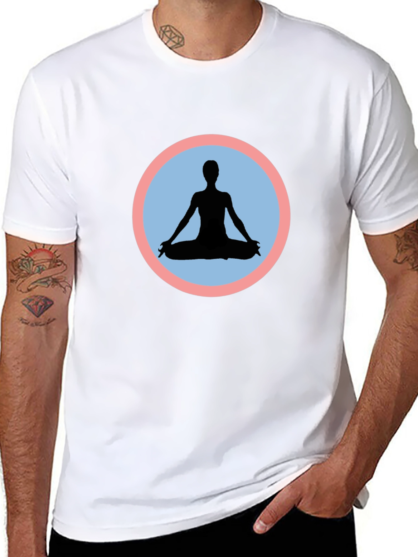 Black Yoga Pose Graphic Tee - Black view 8