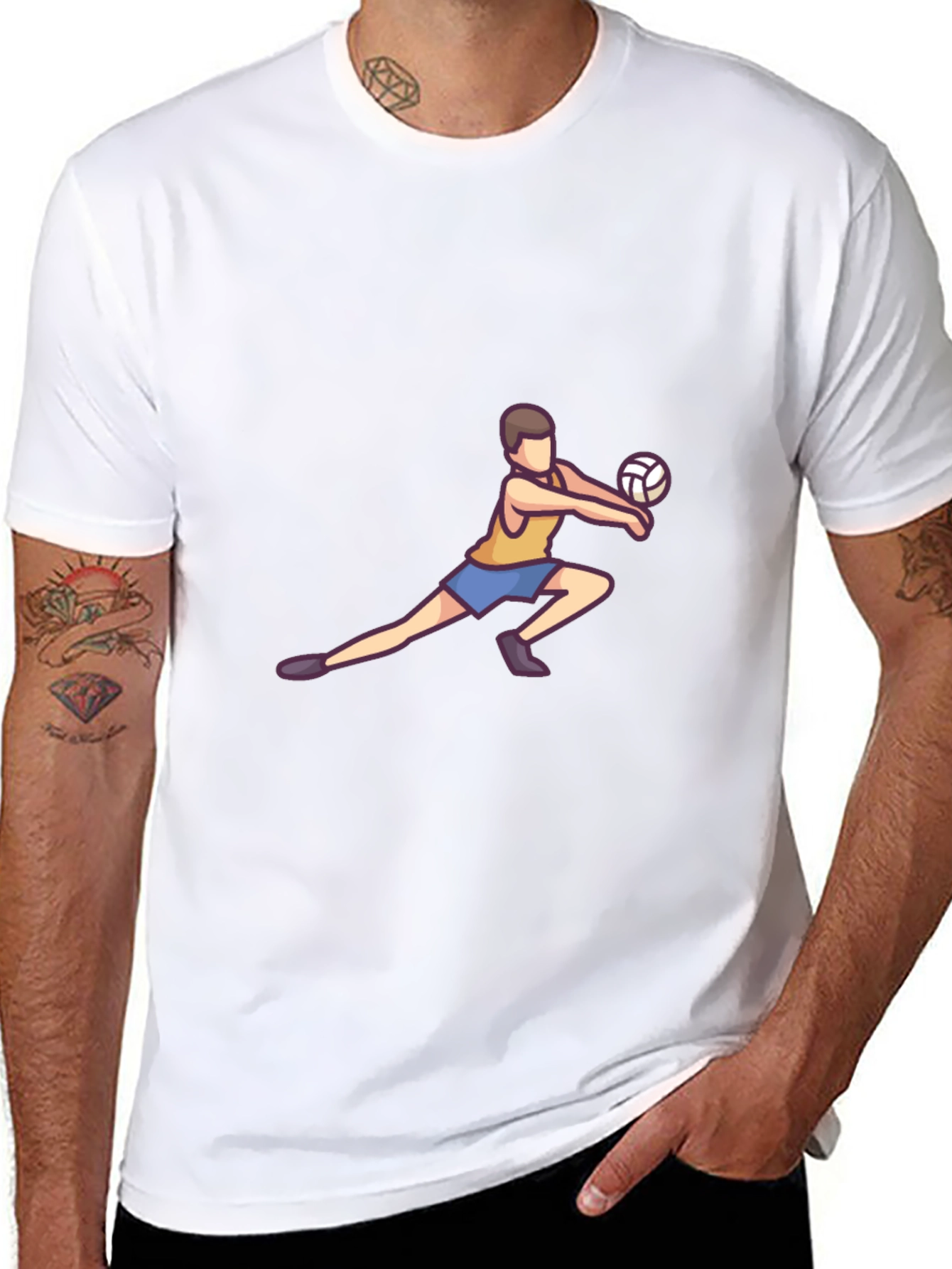 Black Volleyball Player Graphic T-Shirt view 8