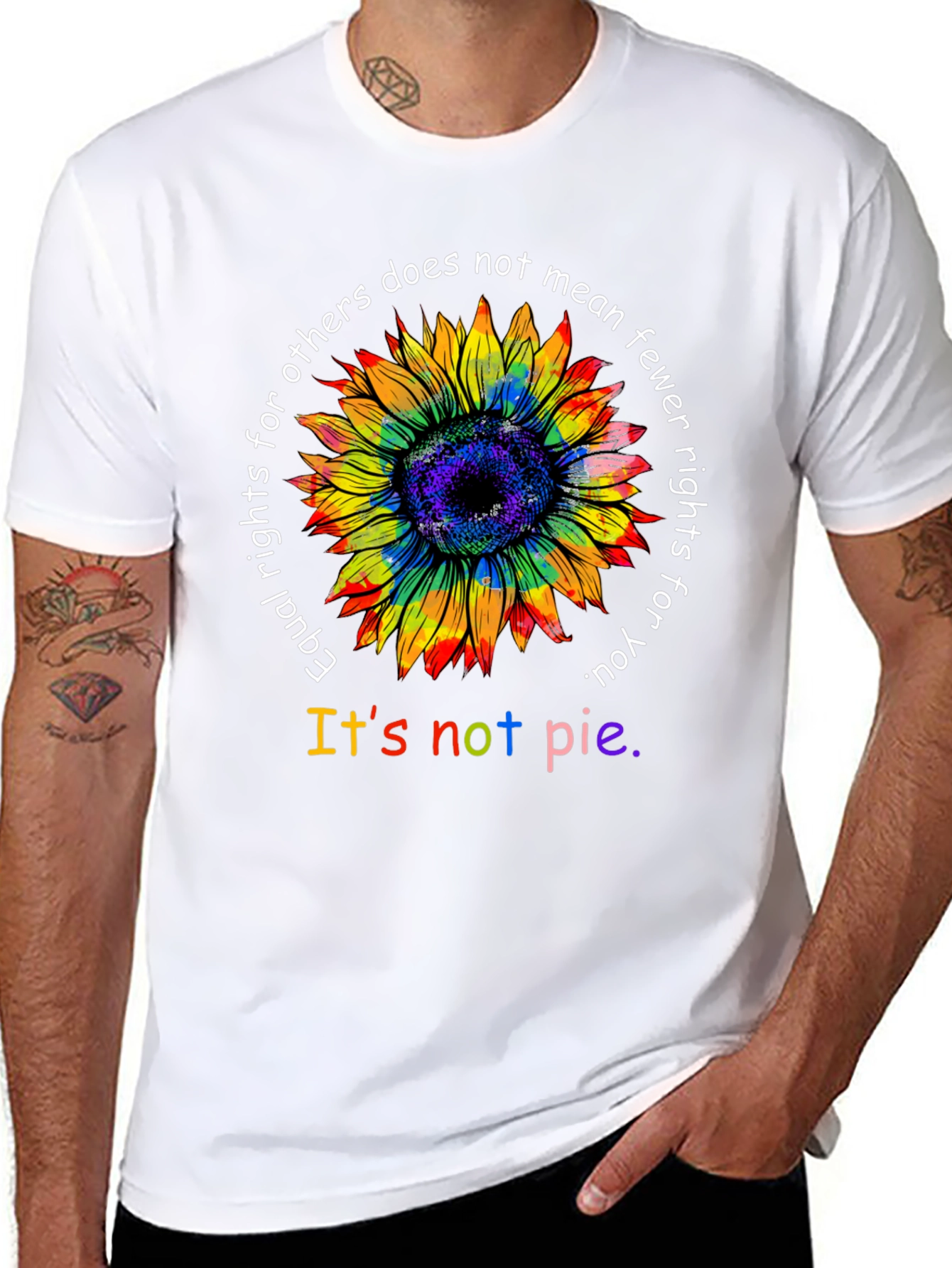 Black Equality Rights Sunflower Graphic T-Shirt view 8