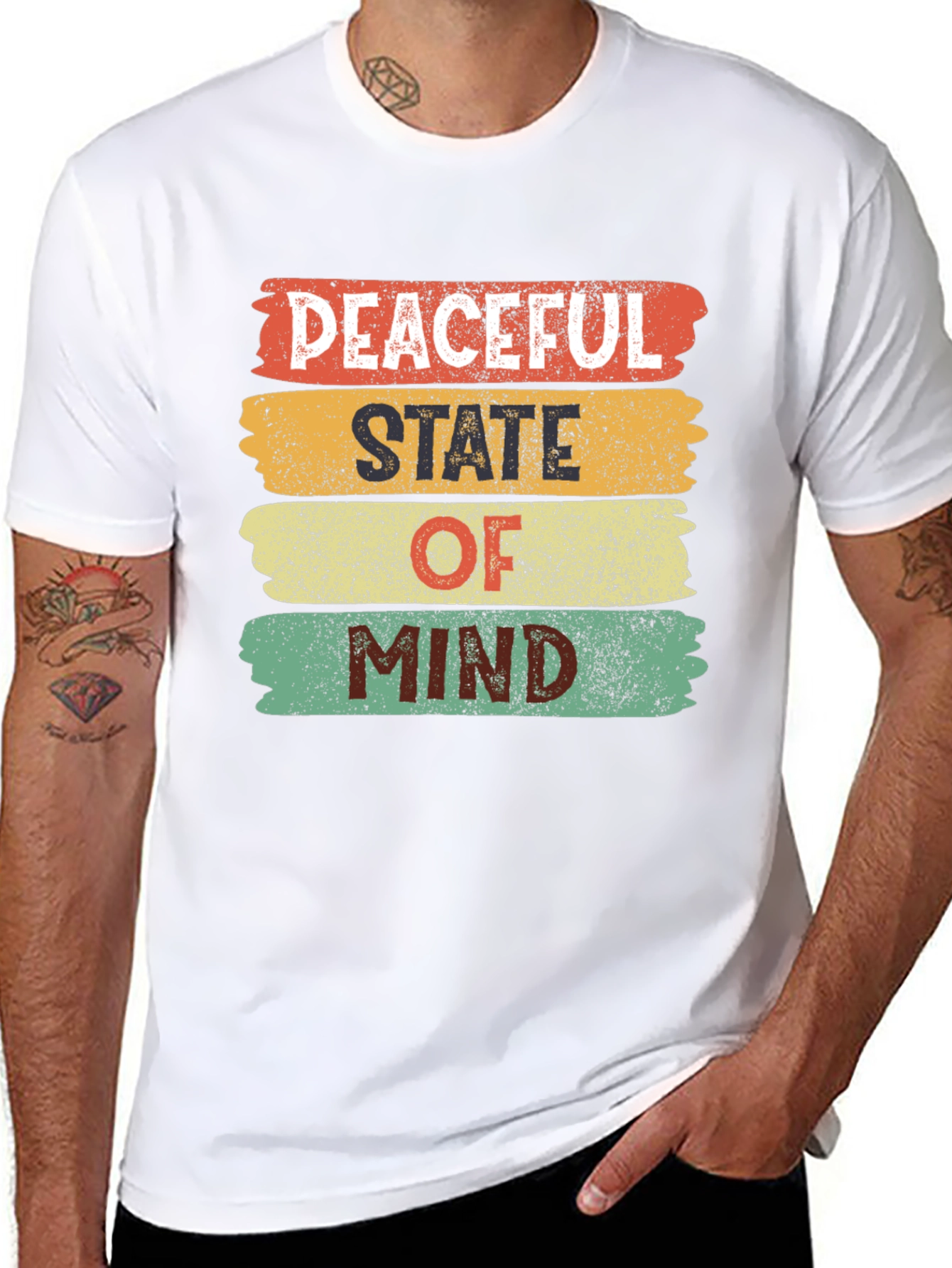 Black Peaceful State of Mind Graphic Tee view 8