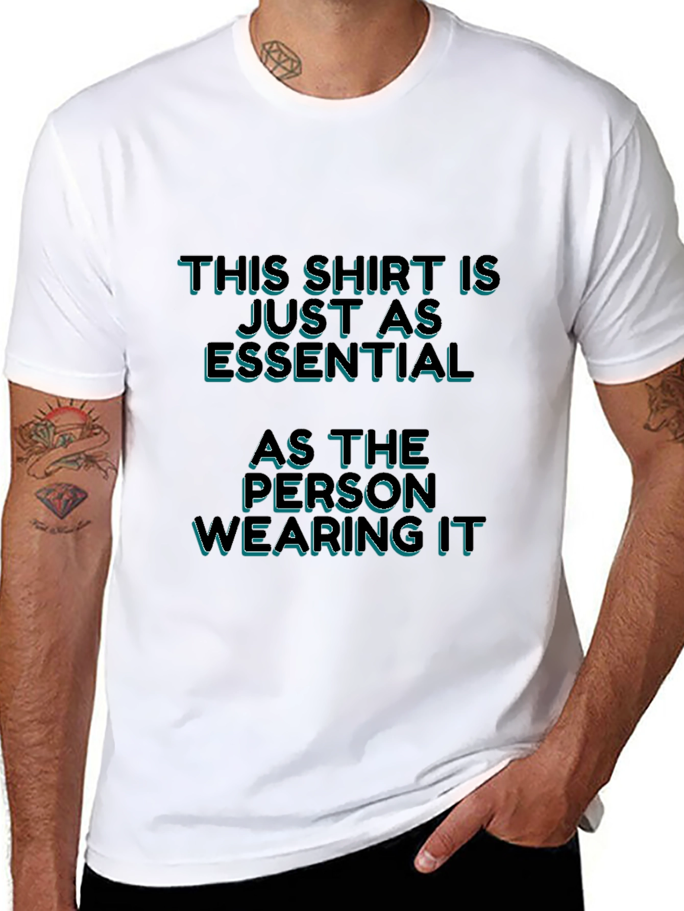 Black Essential Person T-Shirt: Bold Statement Tee view 8
