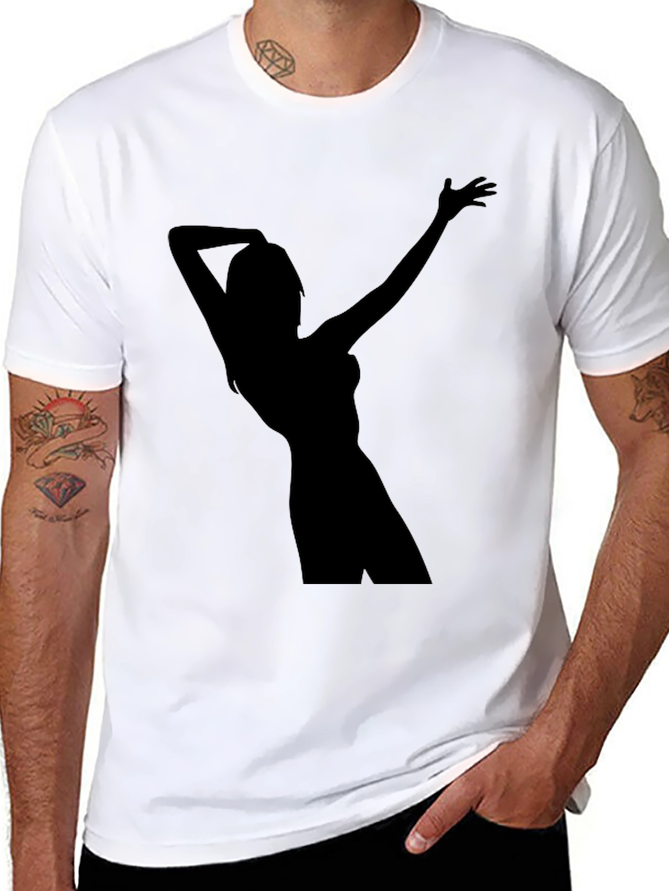 Black Silhouette Graphic Tee - Black view 8