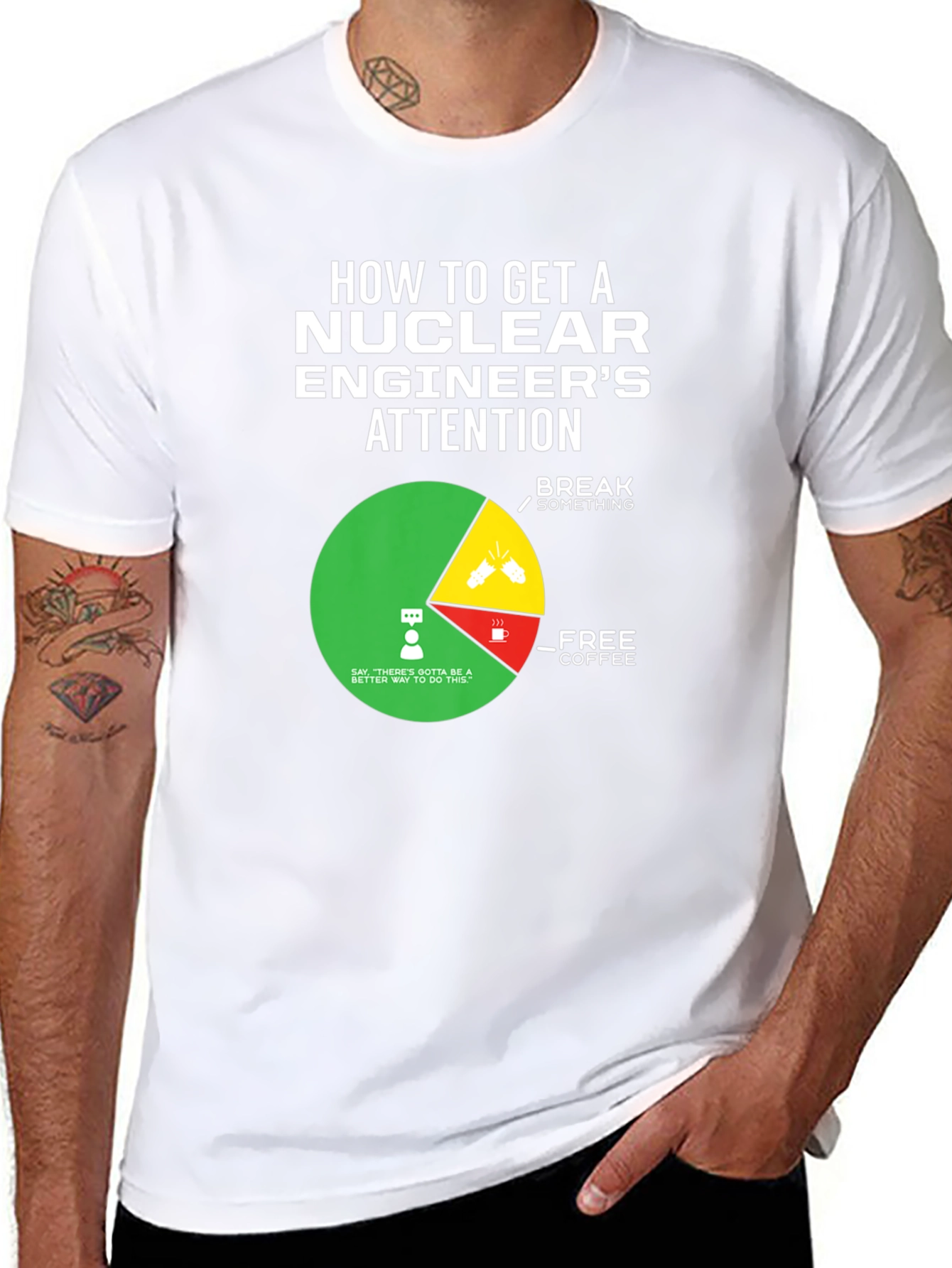 Black Nuclear Engineer's Attention T-Shirt view 8