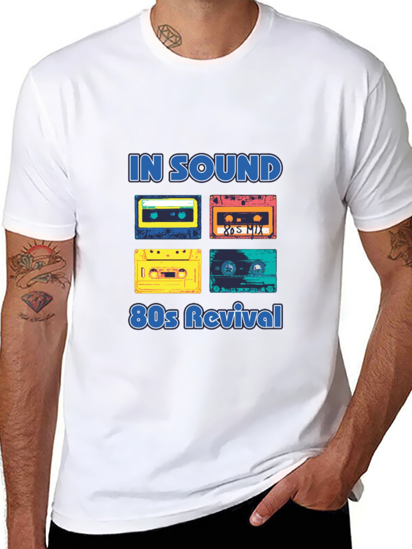 Black Retro 80s Music Revival T-Shirt view 8