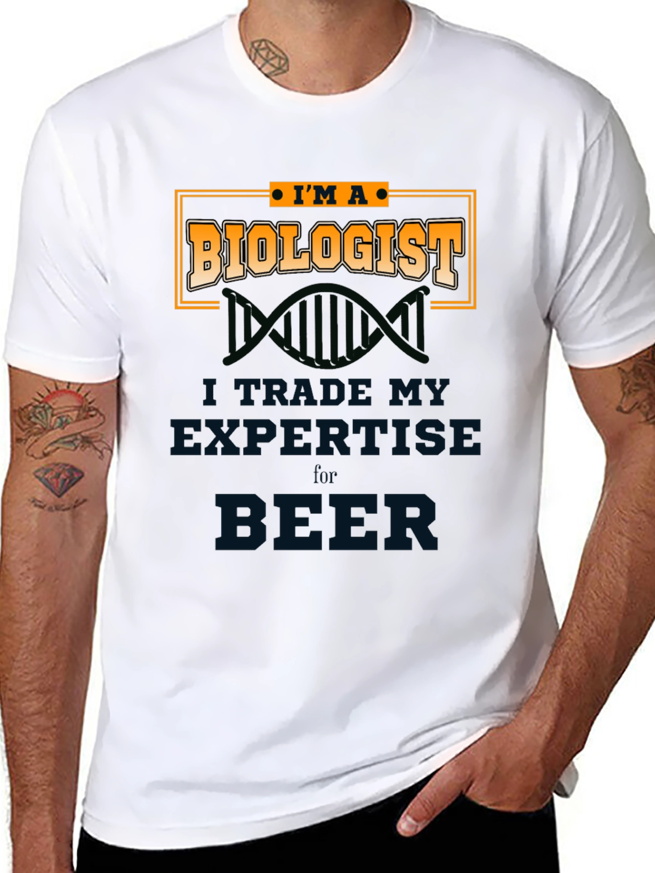 Black Biologist T-Shirt - Trade Expertise for Beer view 8