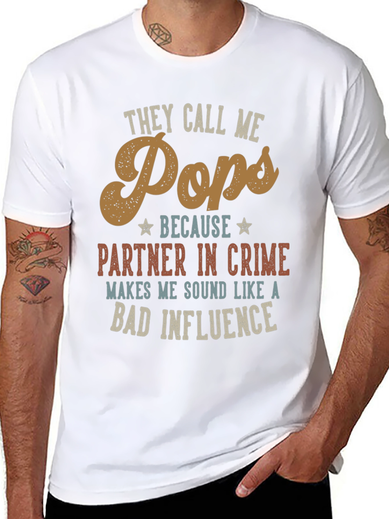 They Call Me Pops Funny Dad T-Shirt - 8