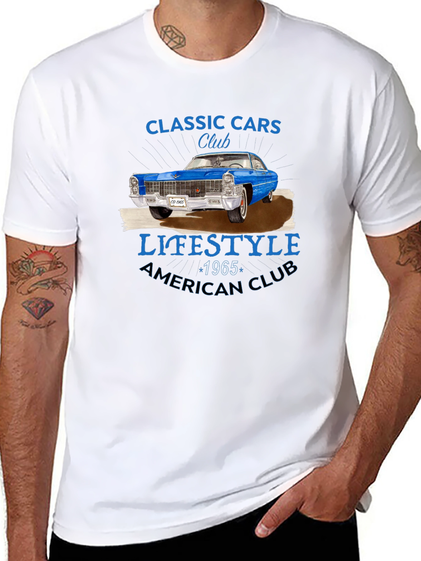 Black Classic Cars Club 1965 T-Shirt view 8