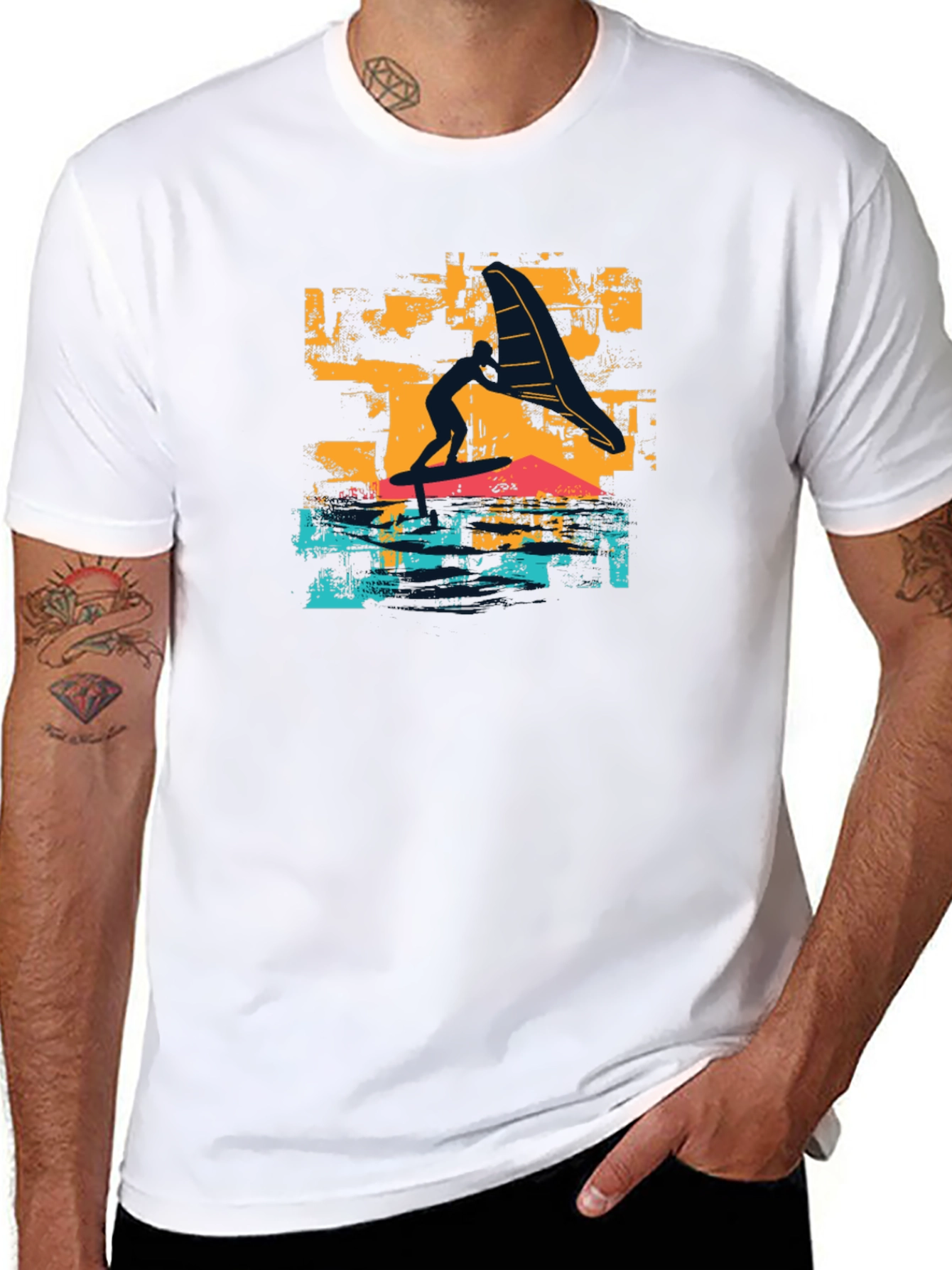 Black Surfer Graphic T-Shirt - Black view 8