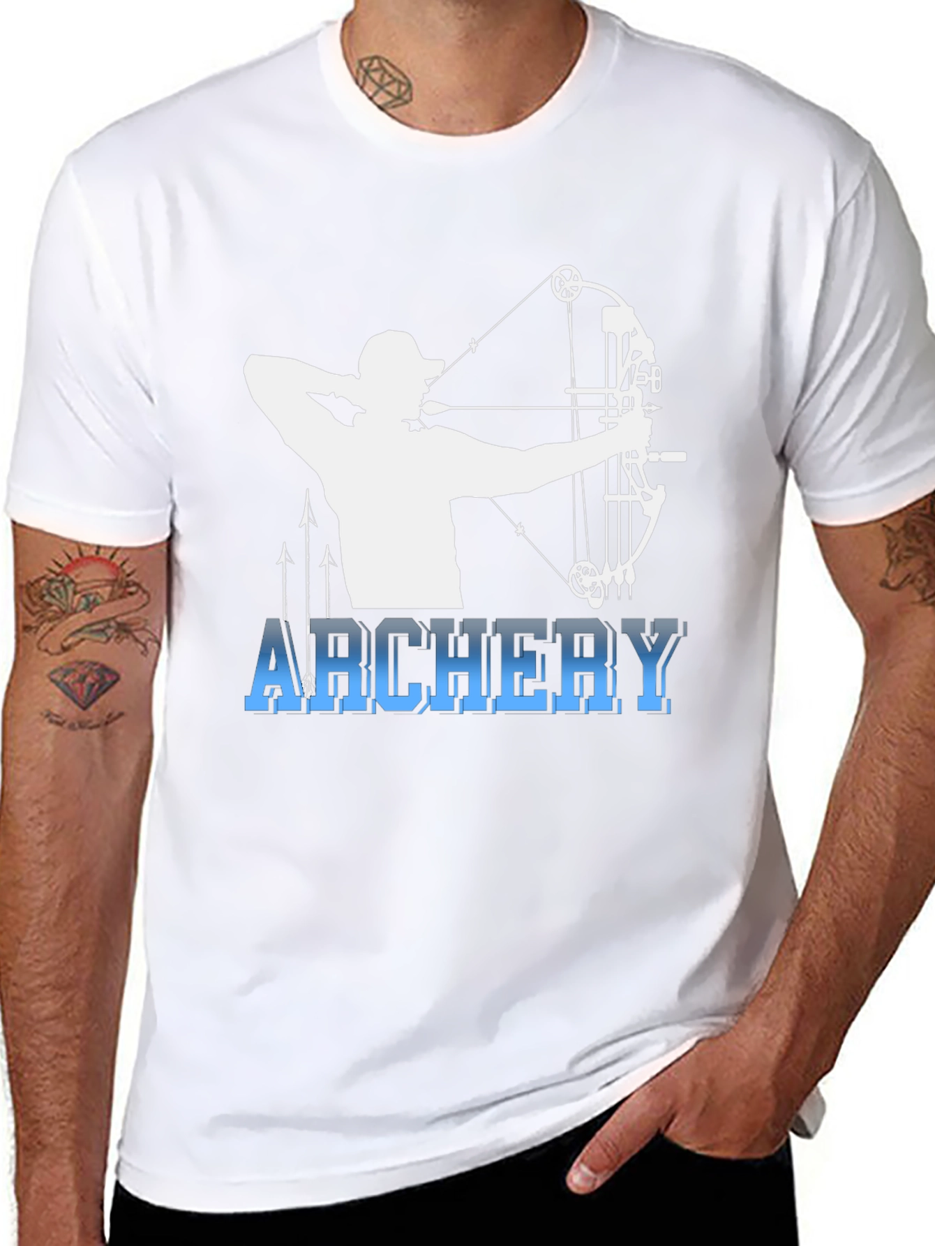 Black Archery Bow Hunter Black T-Shirt view 8