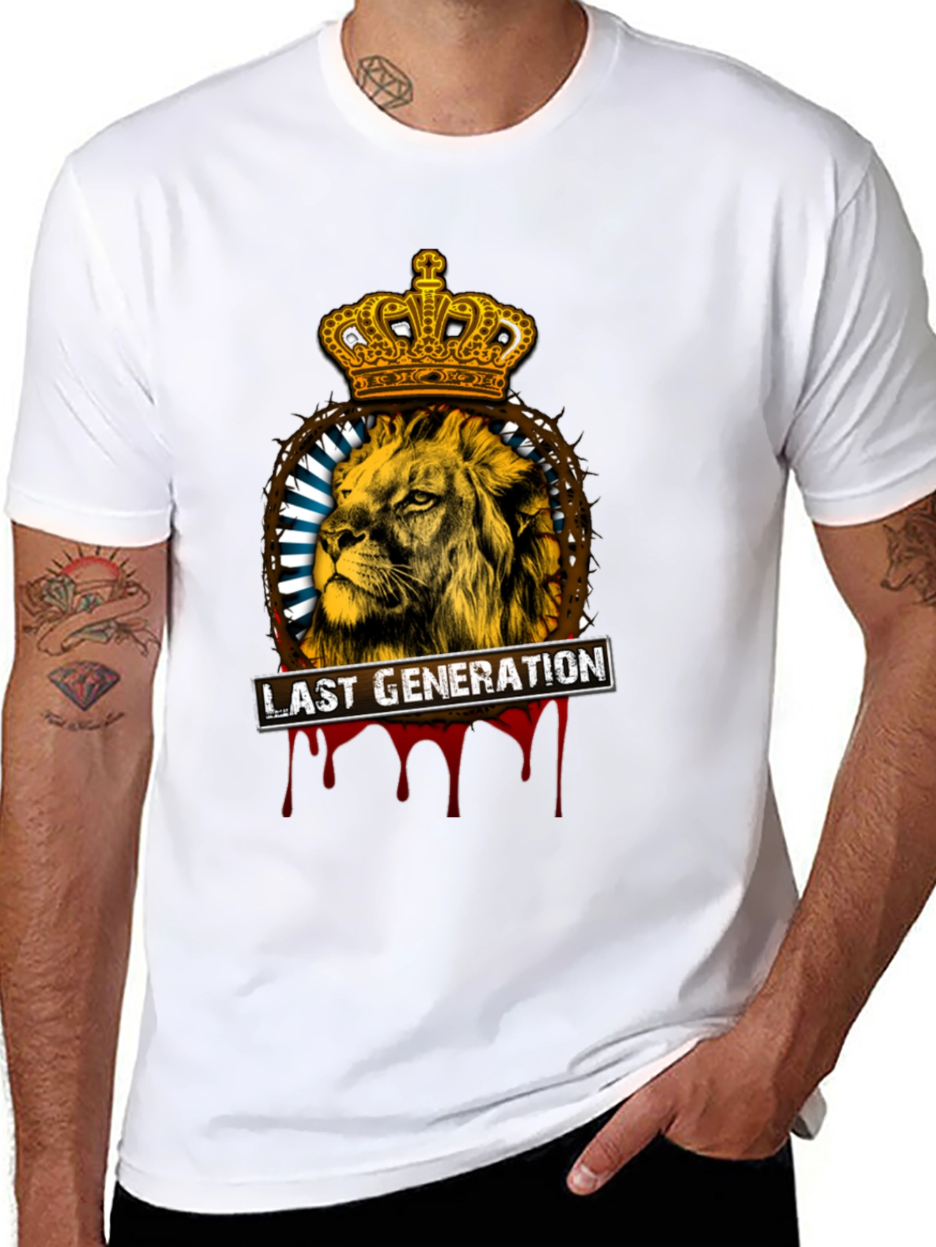 Black Lion Crown T-Shirt - Last Generation Graphic Tee view 8