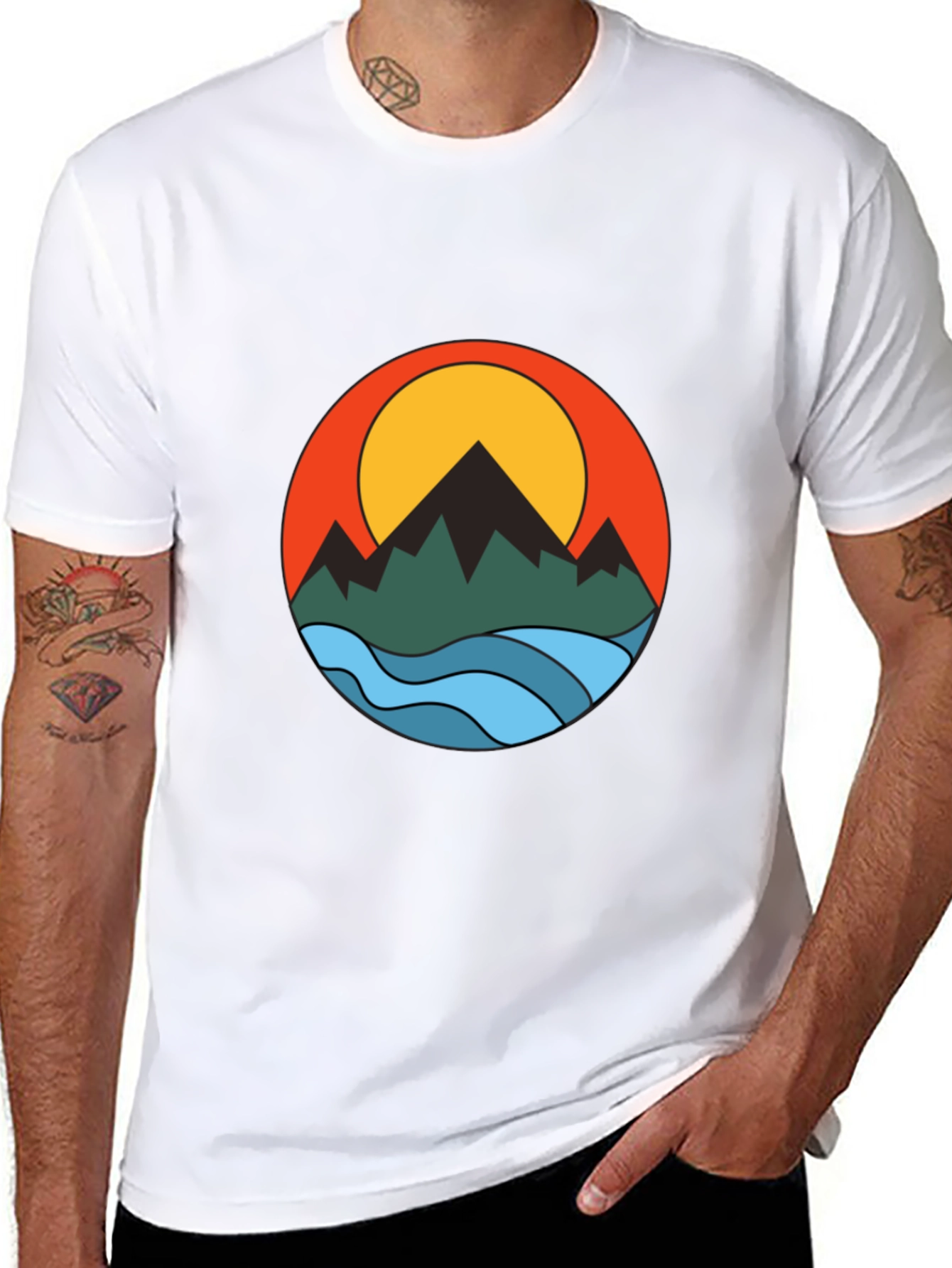 Black Mountain Sunset Graphic Tee - Black view 8