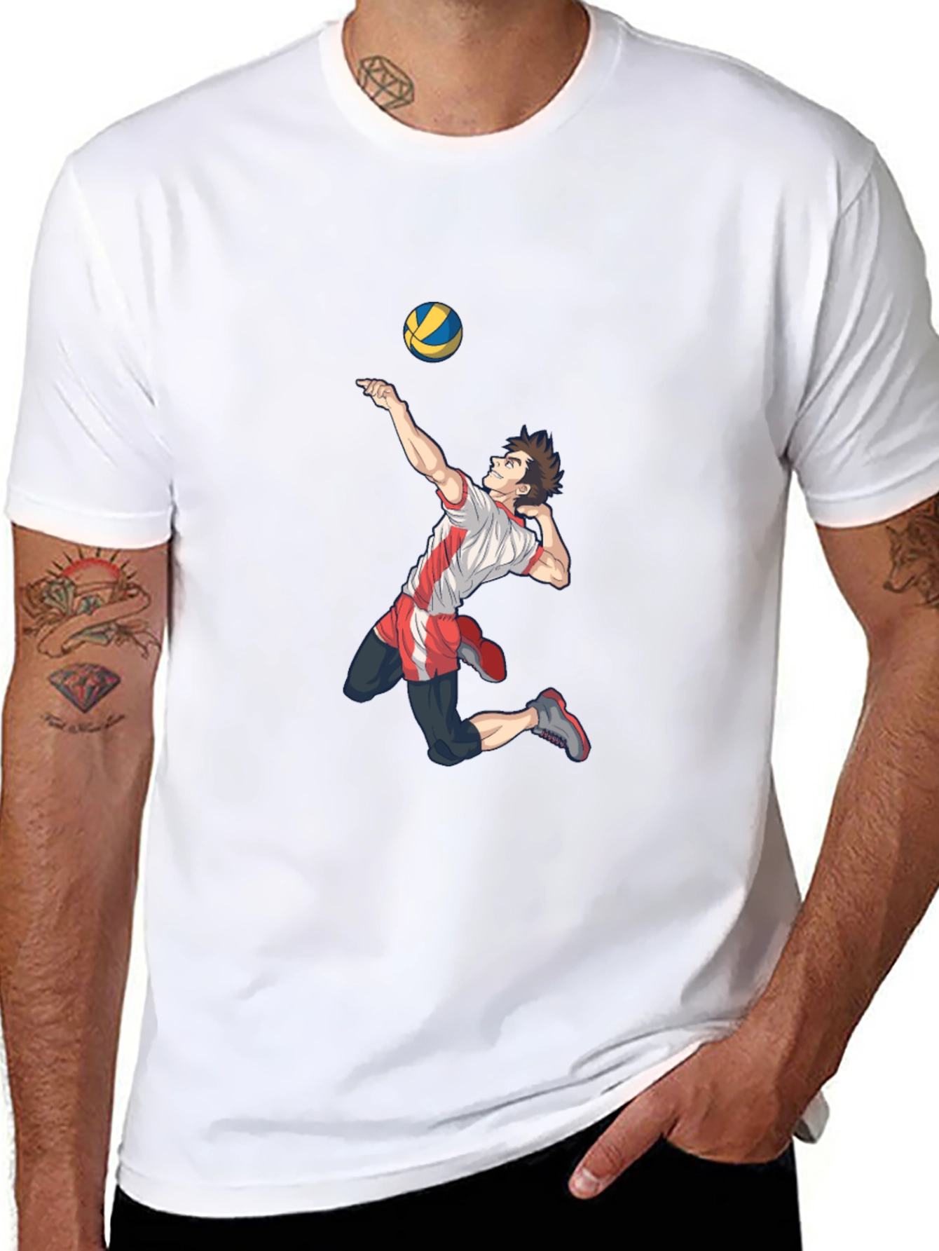 Black Volleyball Anime Graphic T-Shirt view 8