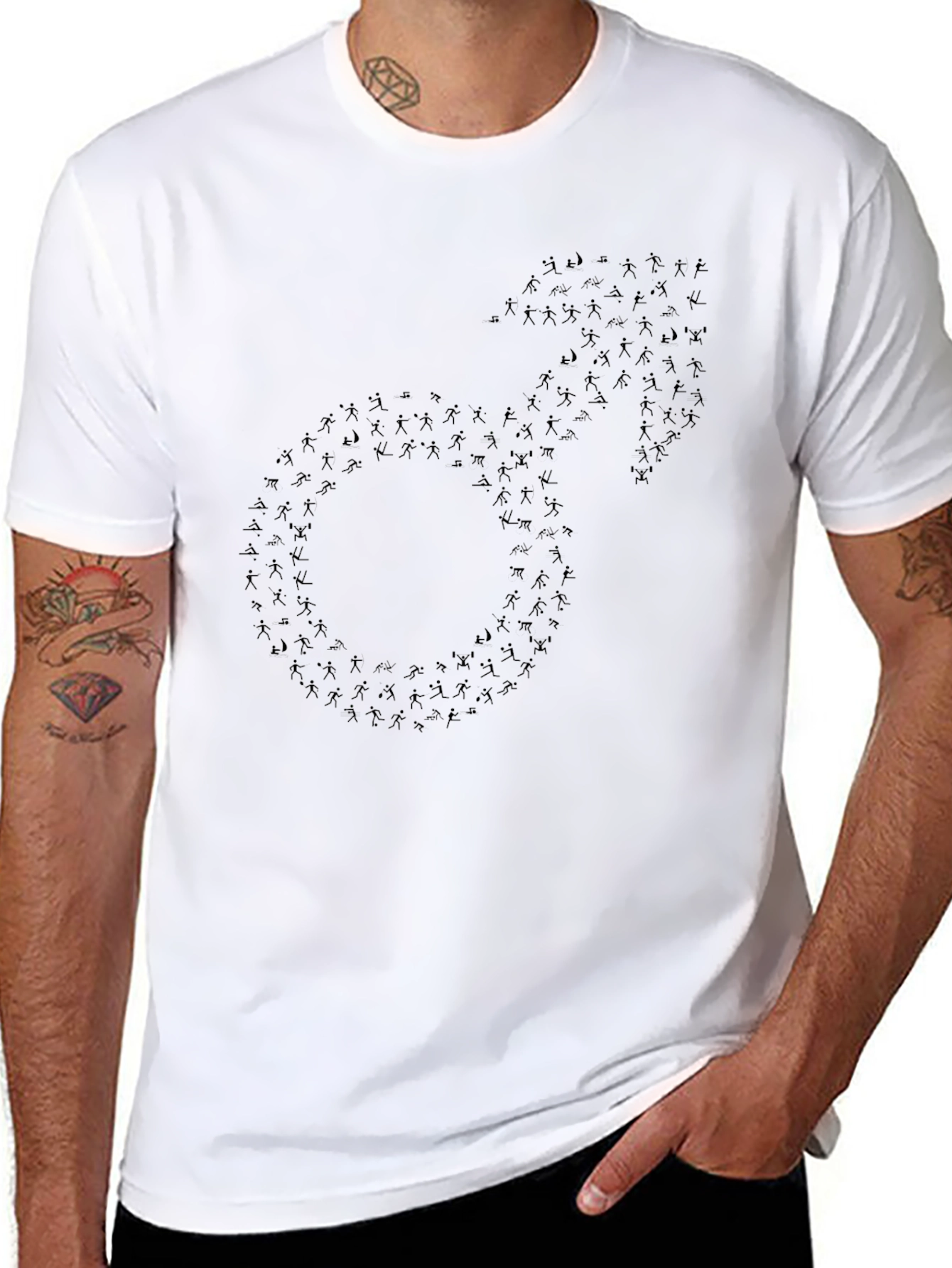 Black Novelty Male Symbol Graphic T-Shirt view 8