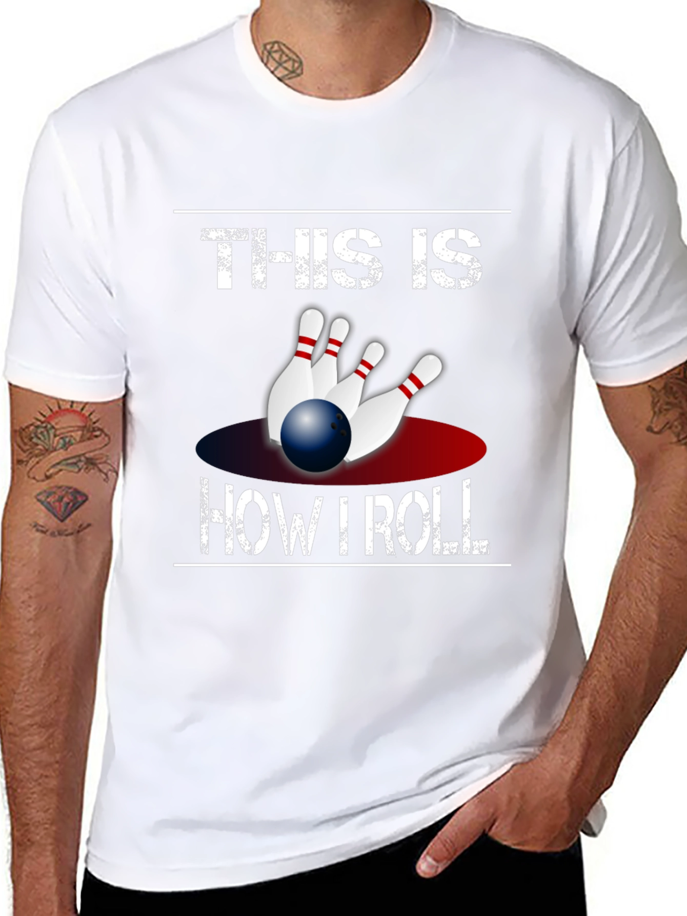 Black Bowling T-Shirt - This Is How I Roll Tee view 8