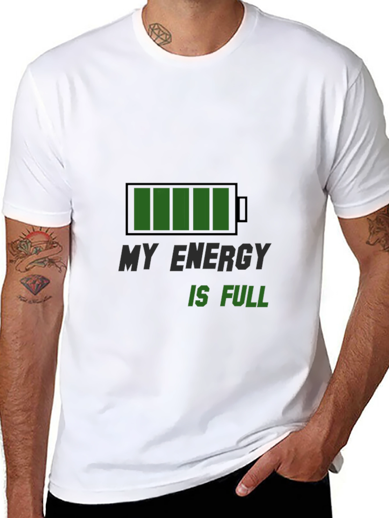 Black Full Energy T-Shirt - Recharge Your Style! view 8