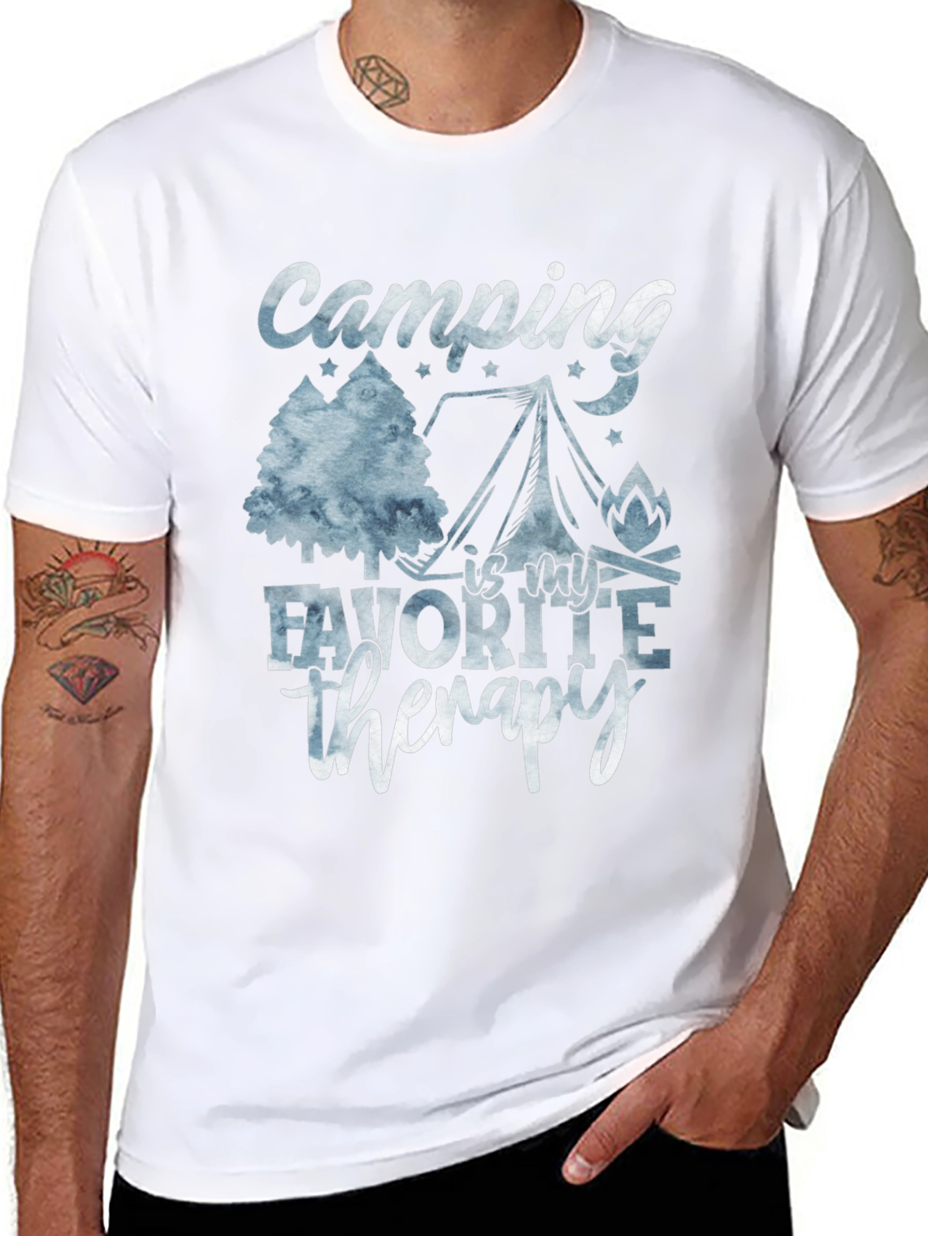 Black Camping Is My Therapy Graphic T-Shirt view 8