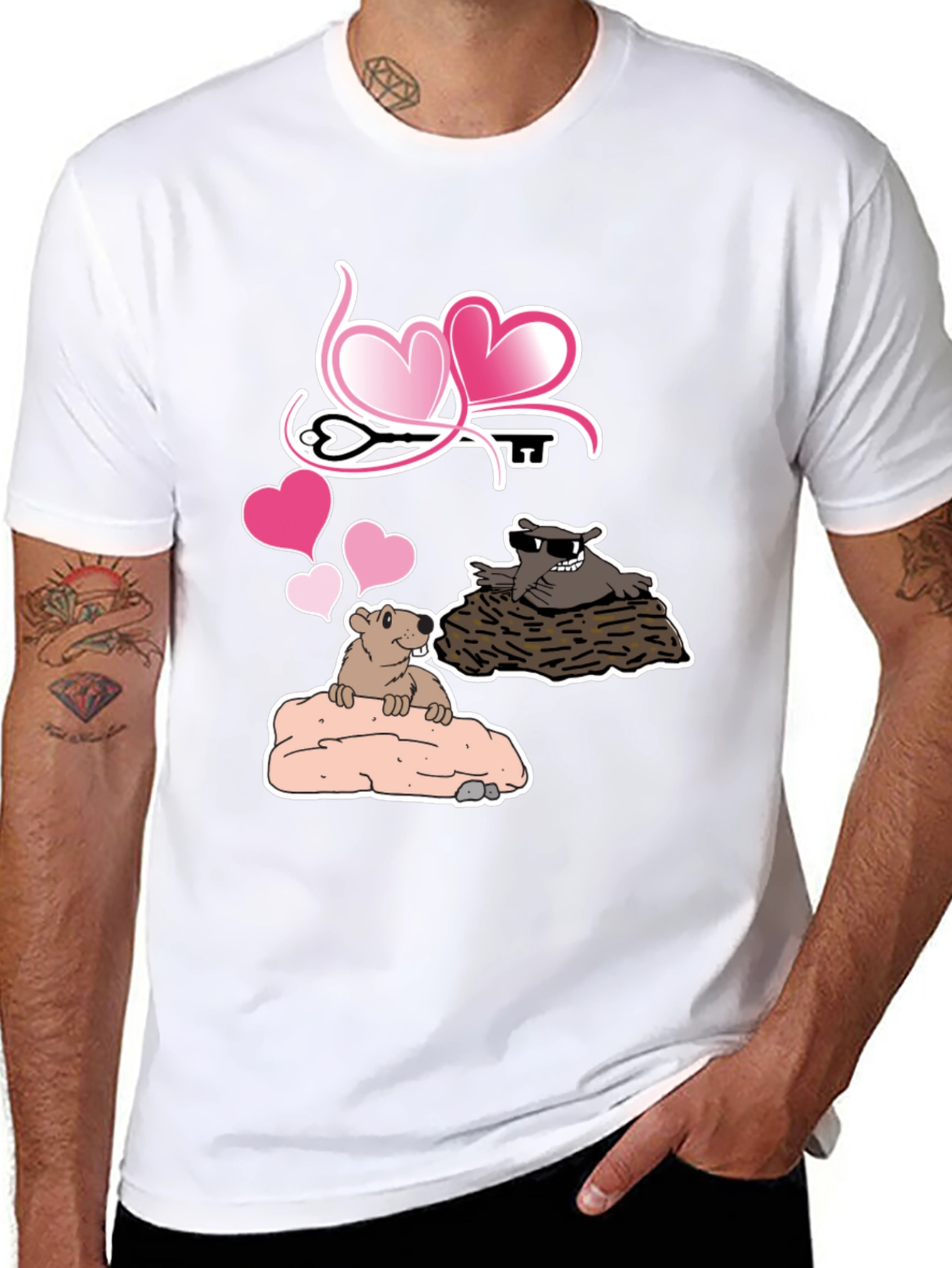 Black Groundhog Love T-Shirt - Cute Valentine's Day Tee view 8