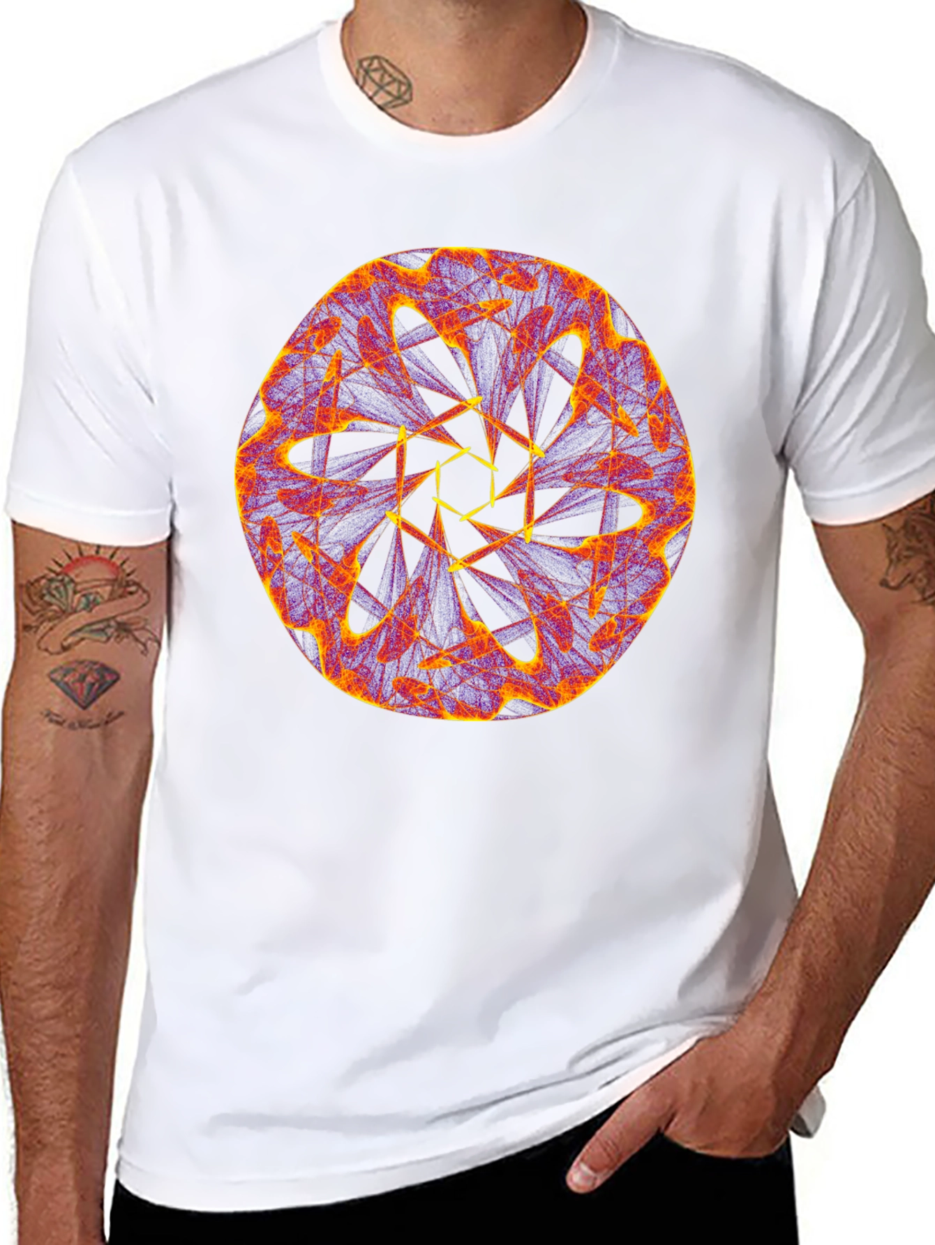 Fractal Art Graphic Tee - Stylish Men's Shirt - 8