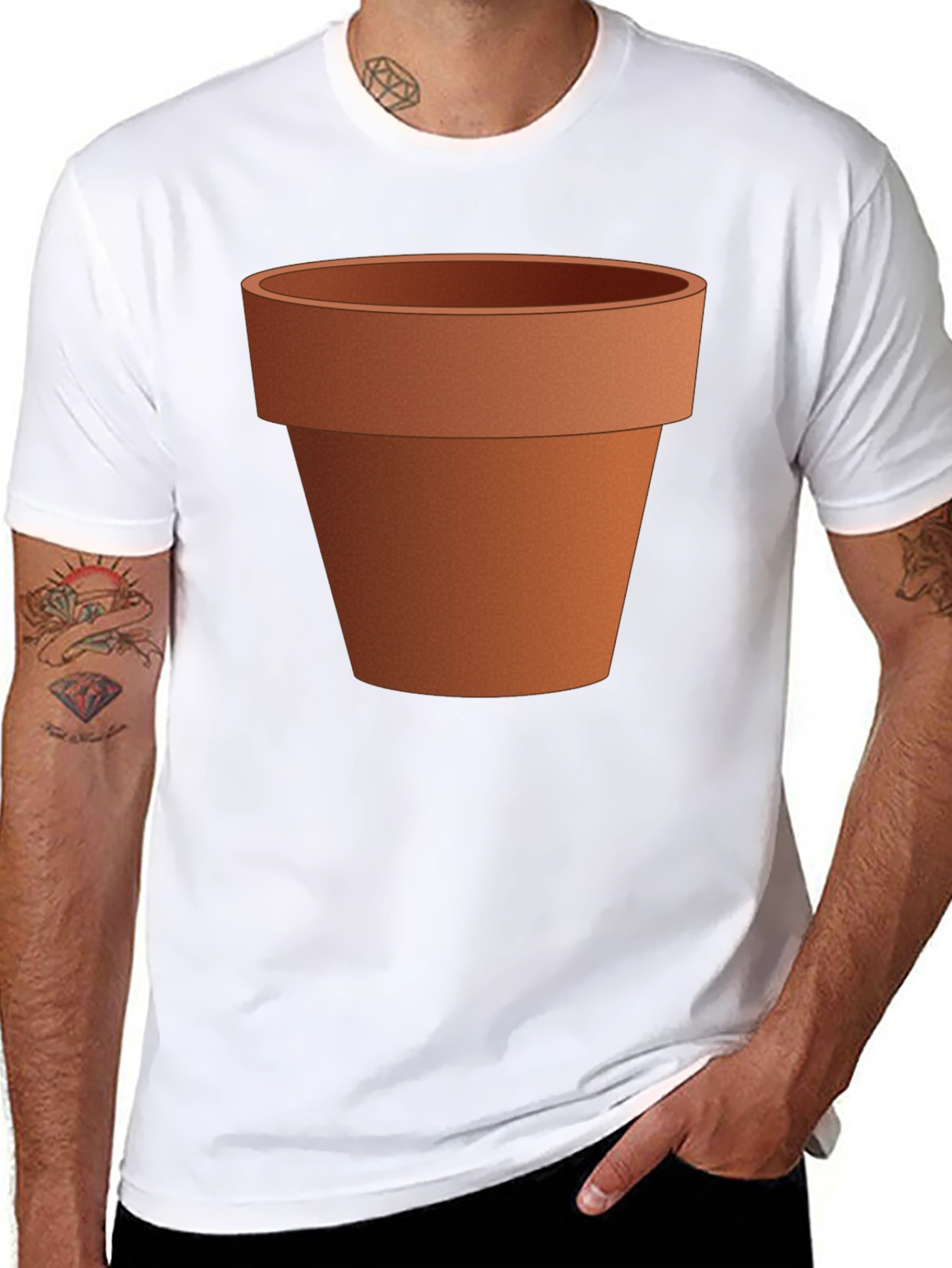 Black Novelty Flower Pot Graphic Tee - Unisex view 8