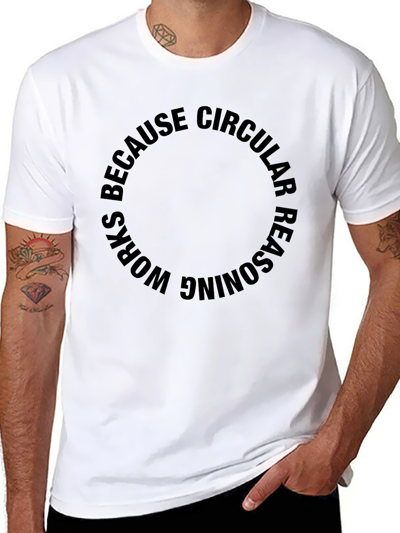 Black Circular Reasoning Black T-Shirt view 8