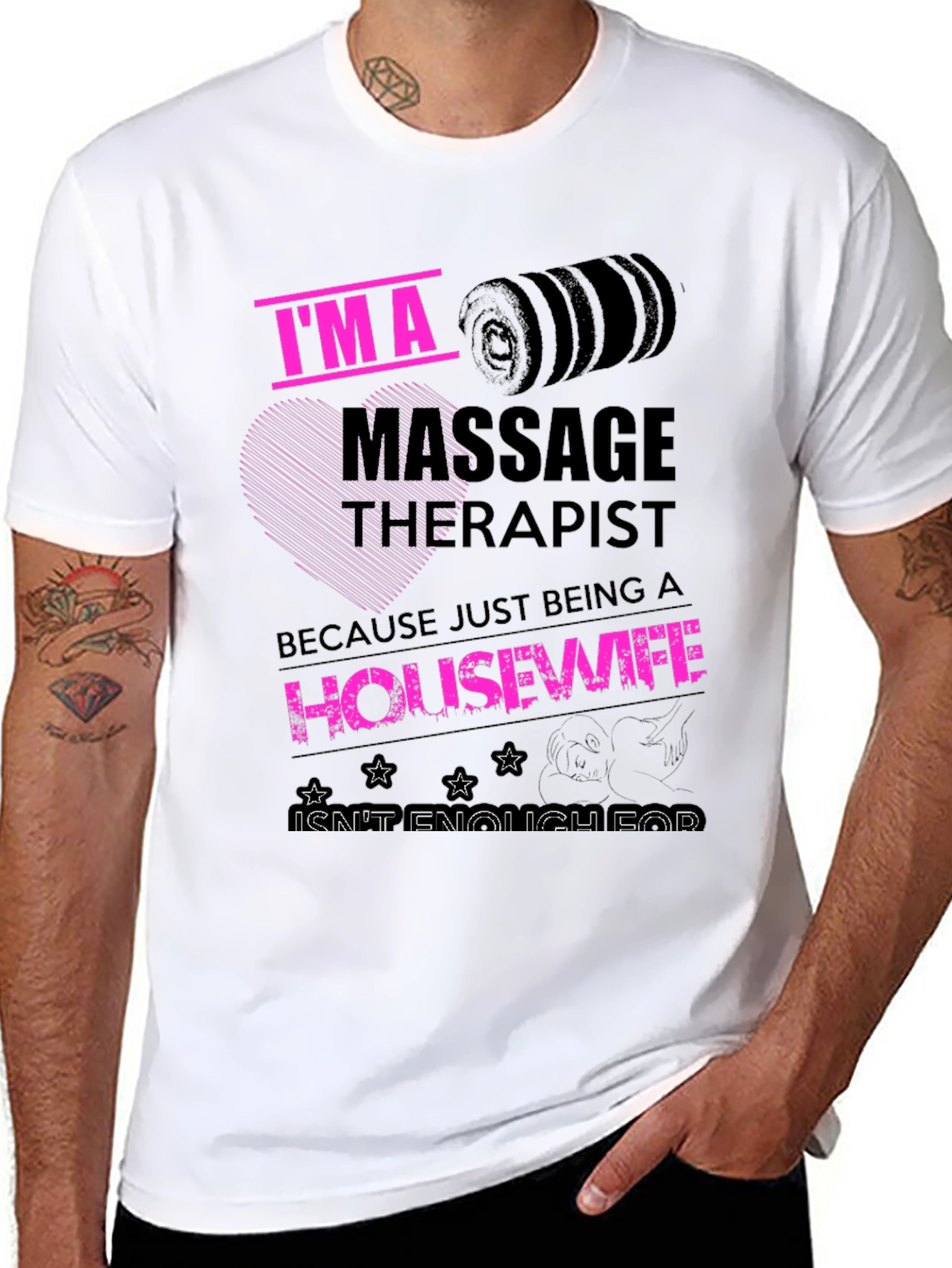 Black Massage Therapist Housewife Funny T-Shirt view 8