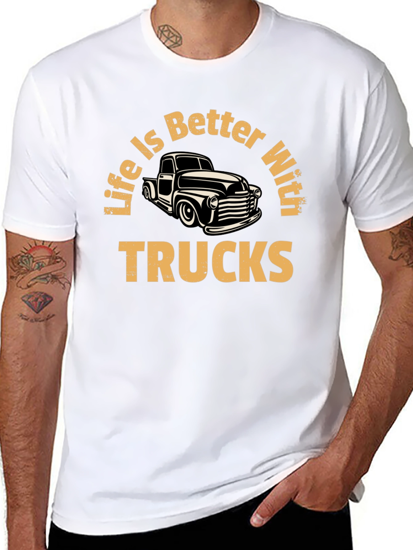 Black Life is Better With Trucks Graphic T-Shirt view 8