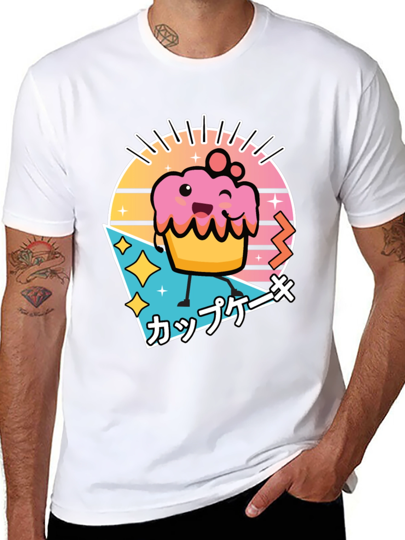 Black Kawaii Cupcake T-Shirt - Retro Japanese Style view 8