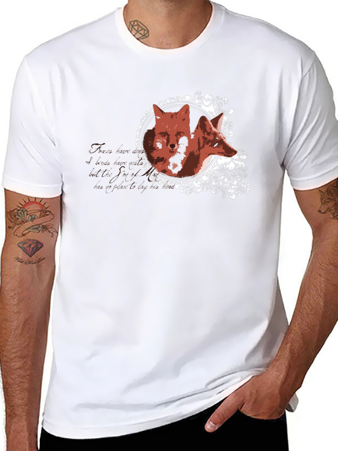 Black Fox Portrait Graphic Tee - Stylish Unisex T-Shirt view 8