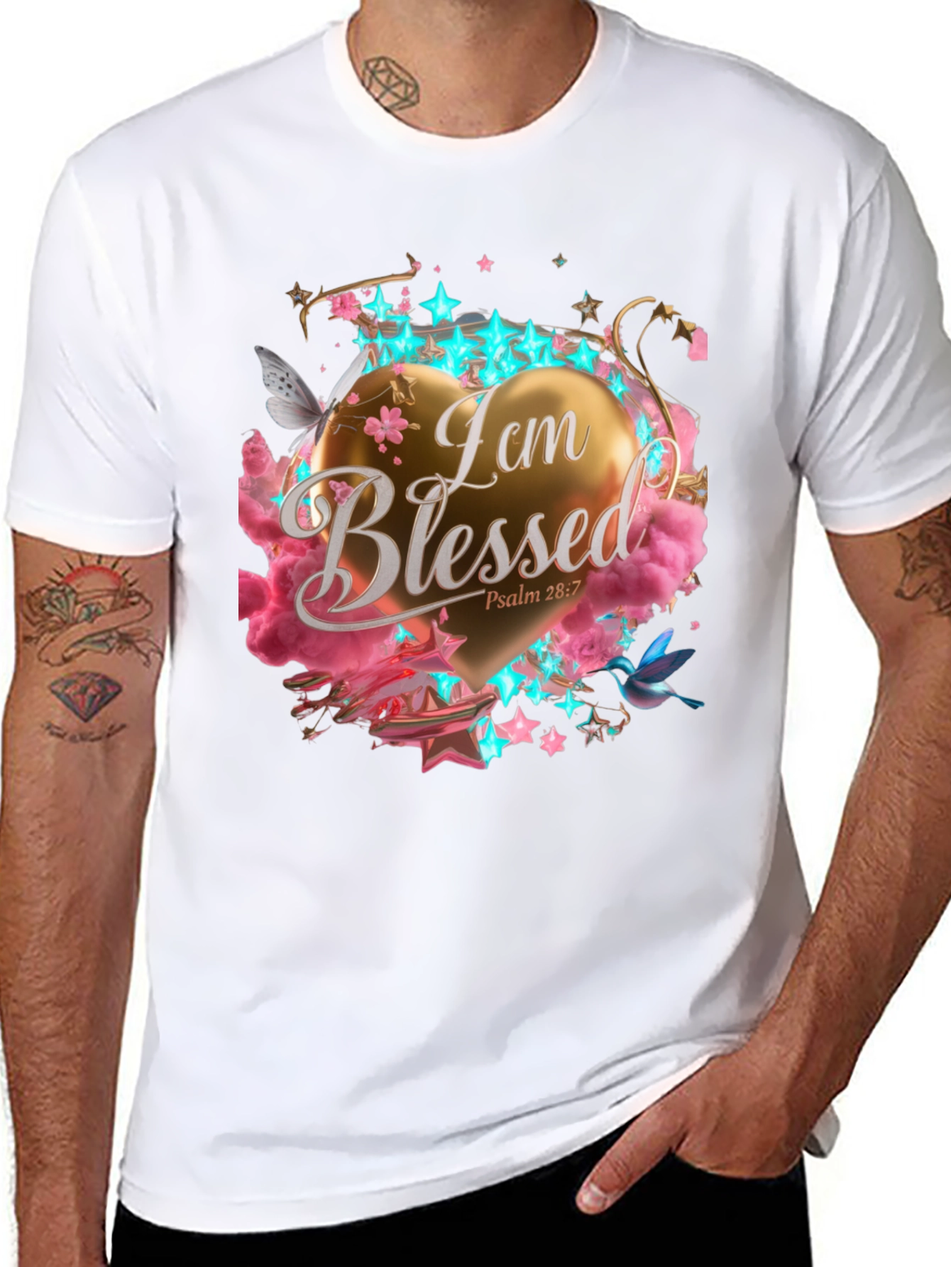 Black I am Blessed T-Shirt view 8