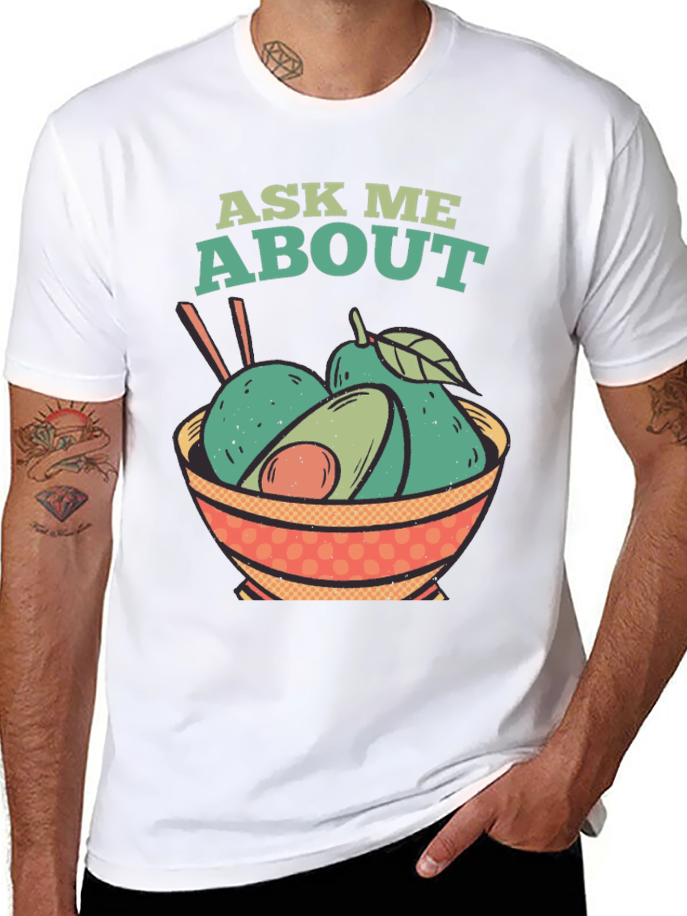 Black Ask Me About Avocados T-Shirt view 8