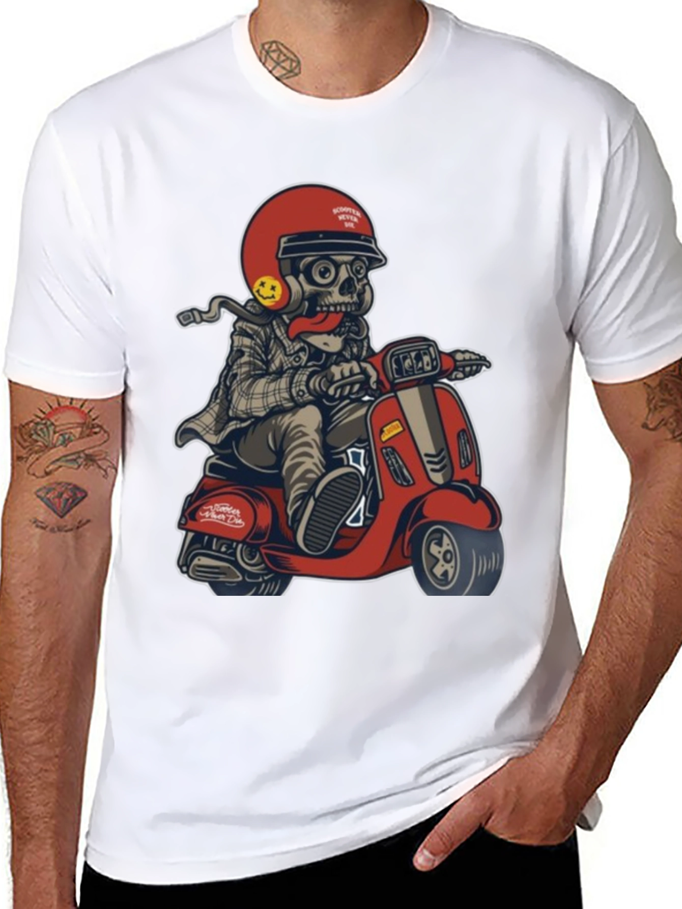 Black Skull Rider Graphic Tee - Cool & Unique Design view 8