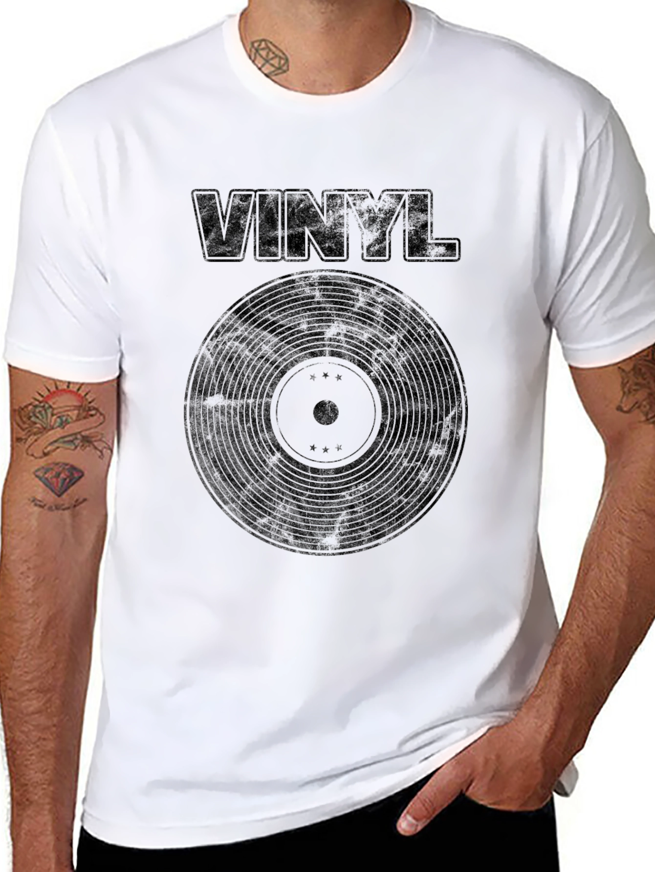 Black Vinyl Record Graphic T-Shirt view 8