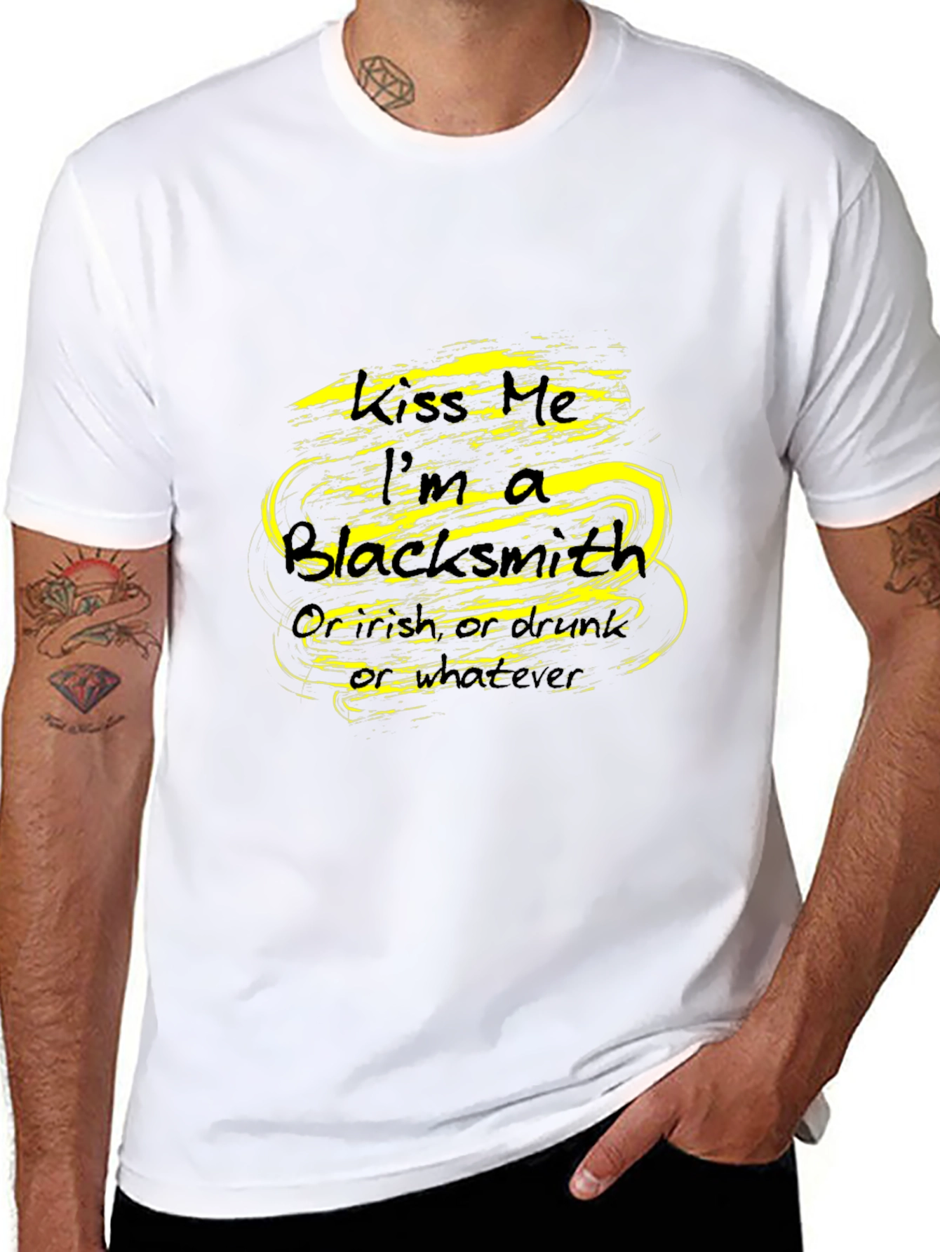 Black Kiss Me I'm A Blacksmith - Novelty T-Shirt view 8